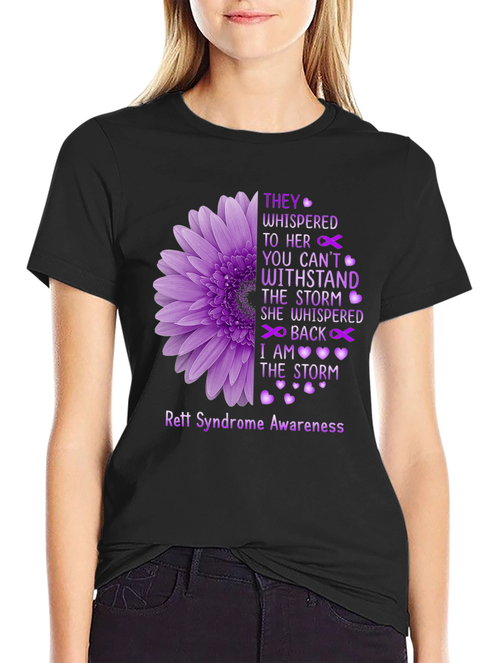 Rett Syndrome Awareness T-Shirt Flower Design