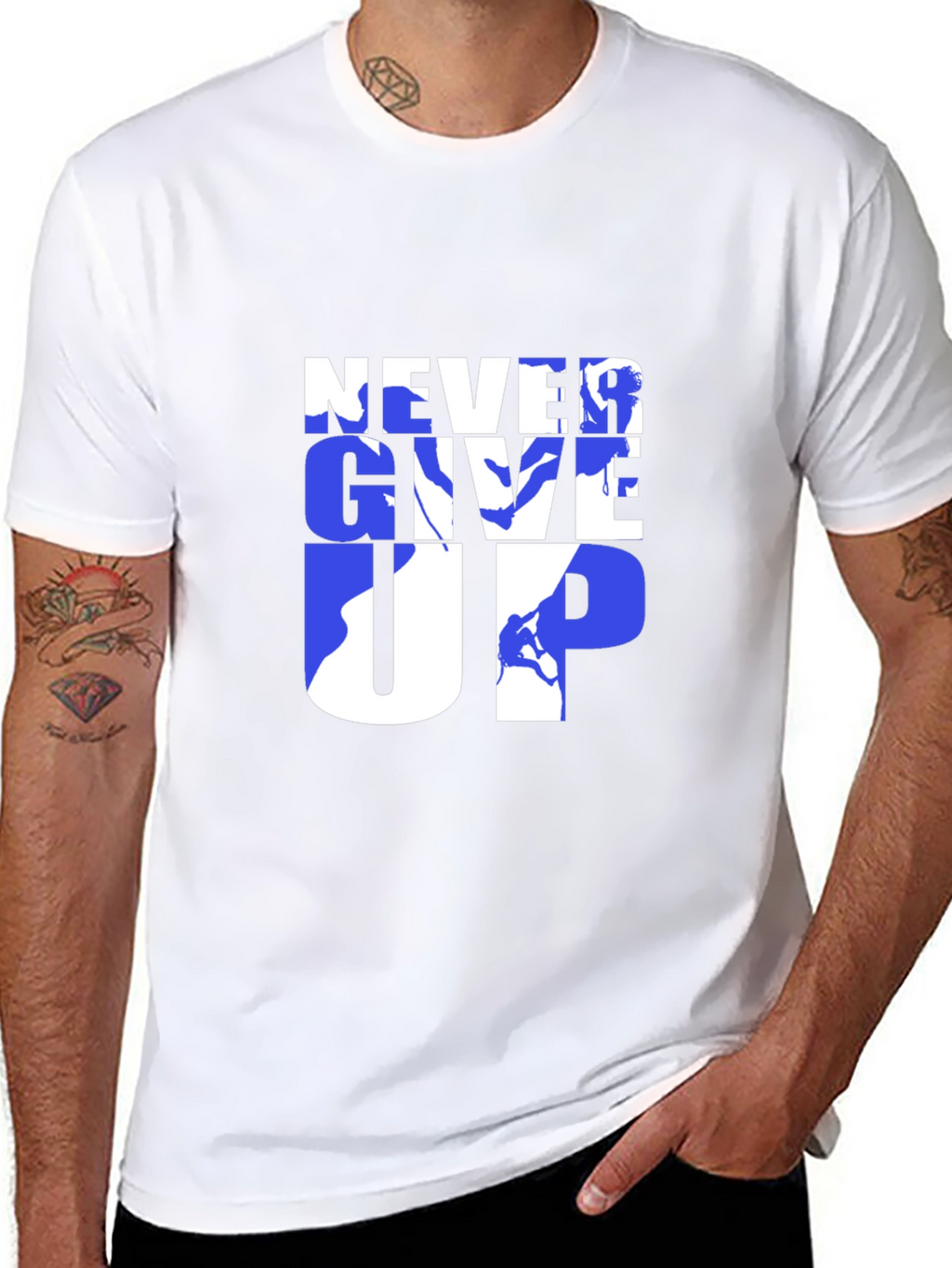 Never Give Up Graphic Tee - Motivational Design