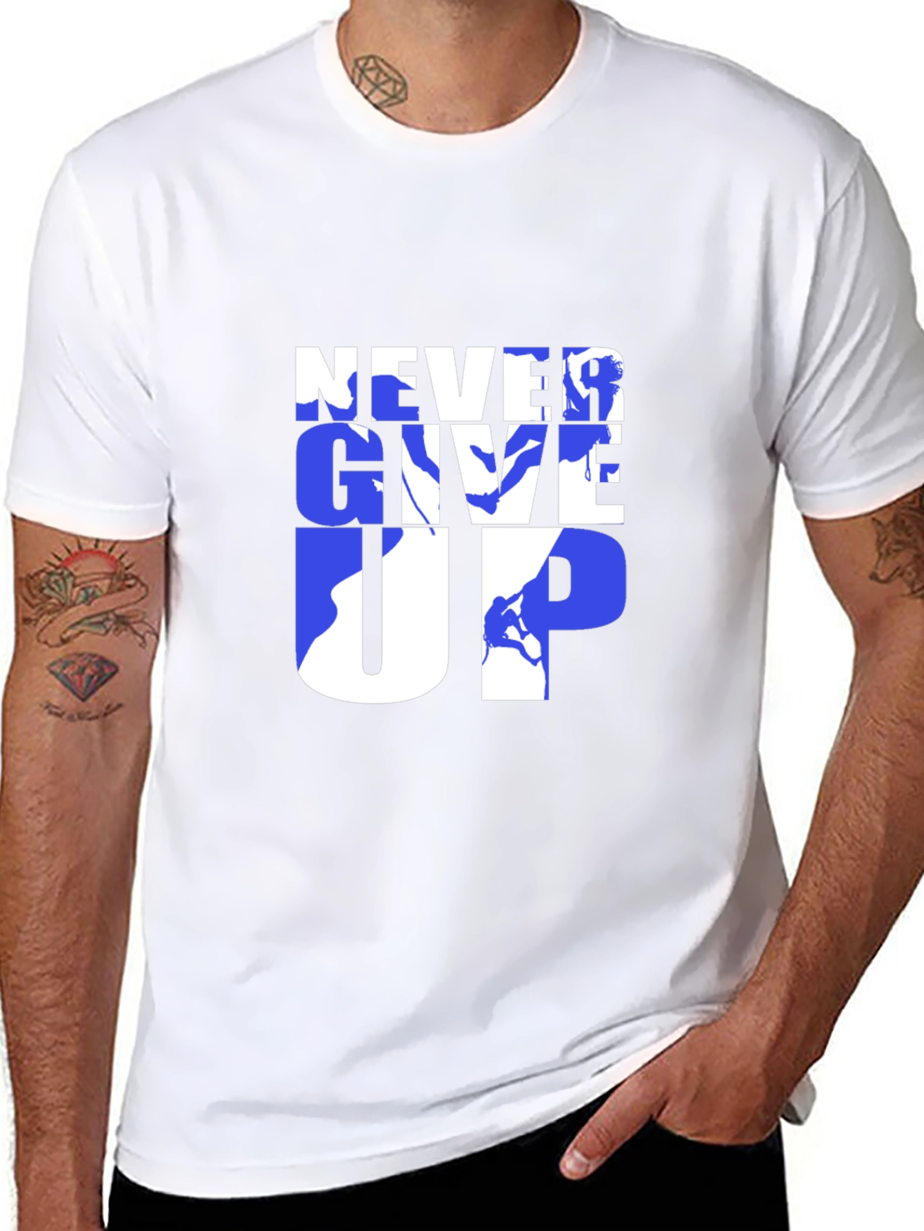 Never Give Up Graphic Tee - Motivational Design