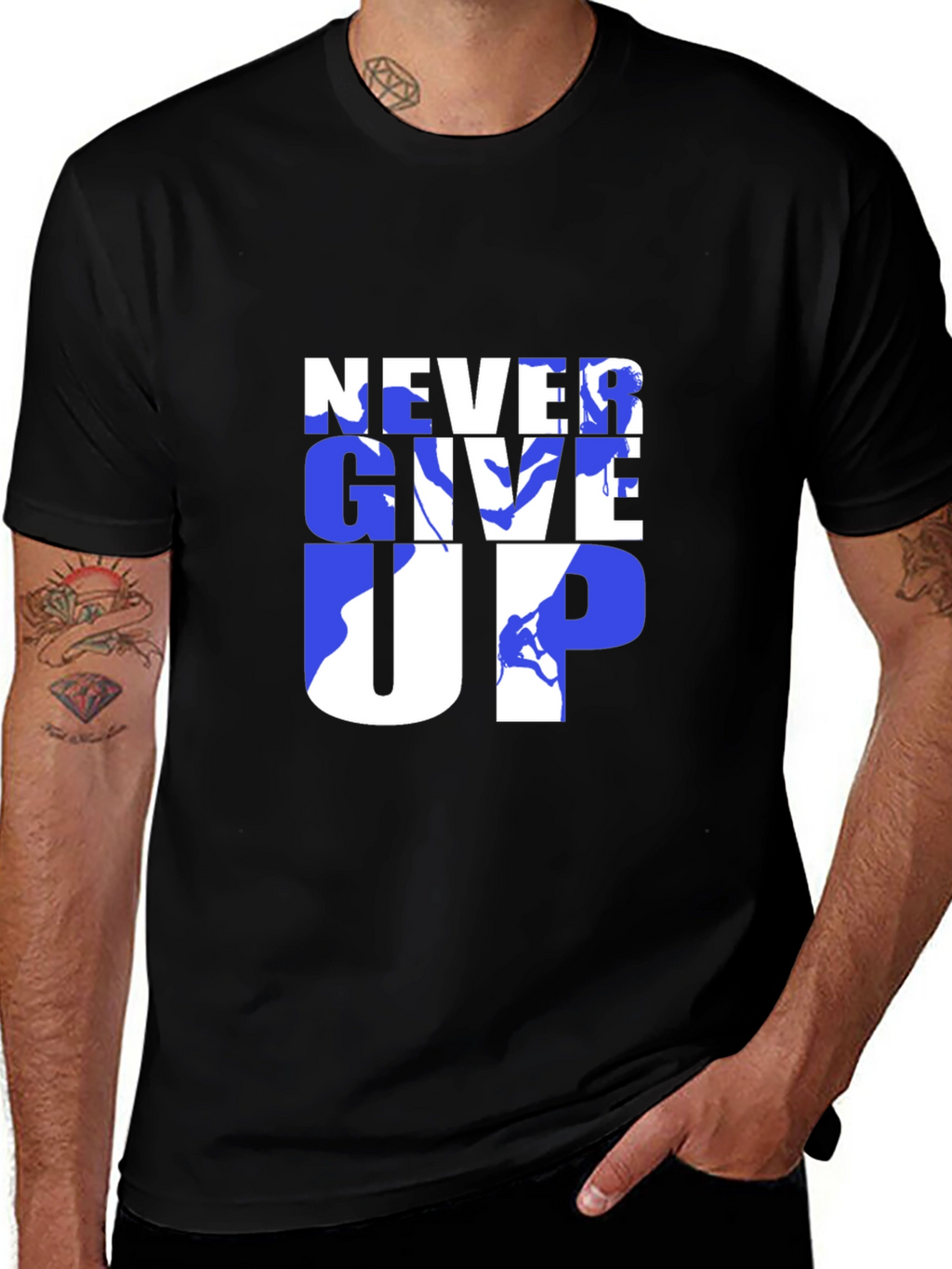 Never Give Up Graphic Tee - Motivational Design