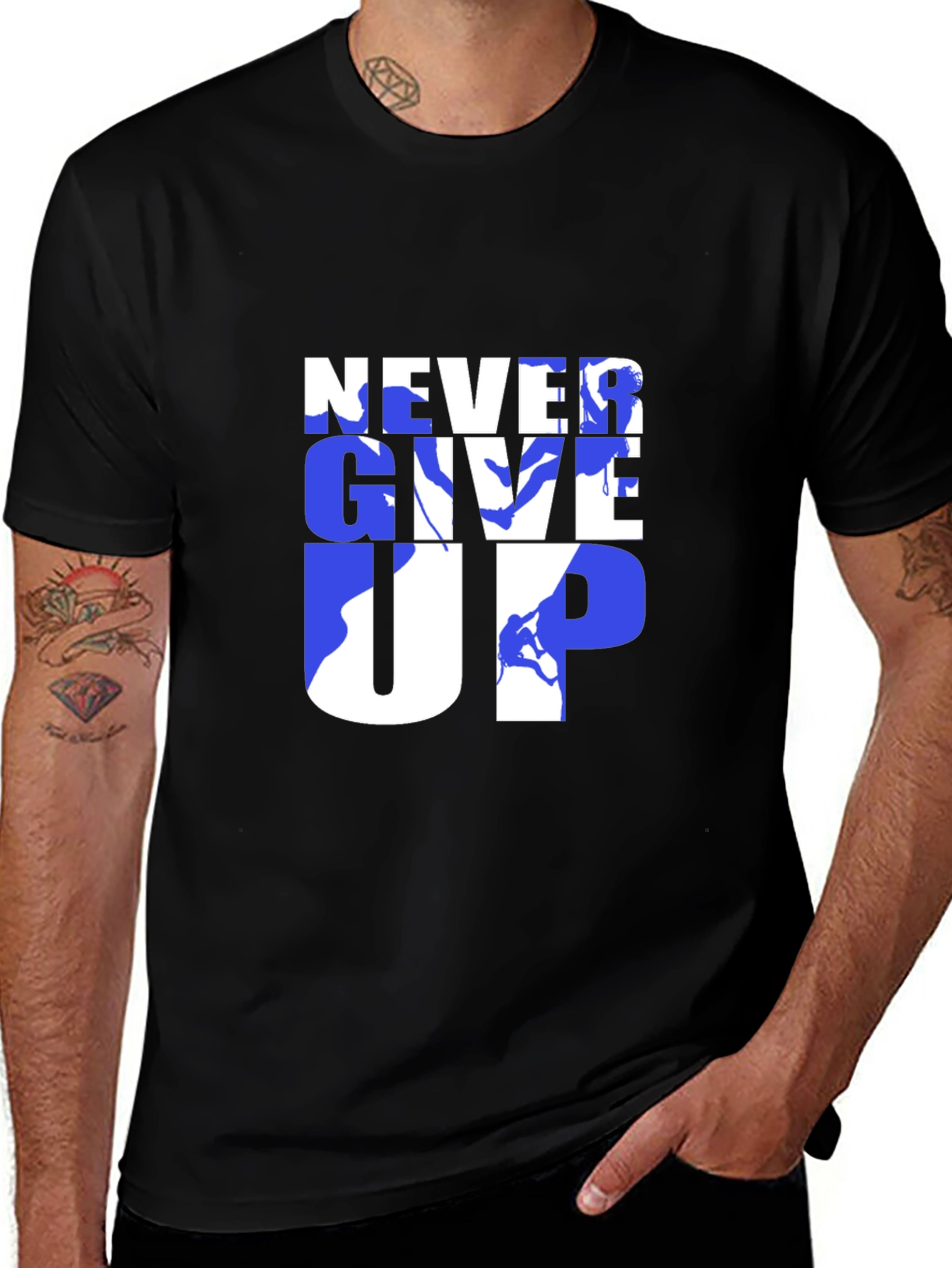 Never Give Up Graphic Tee - Motivational Design