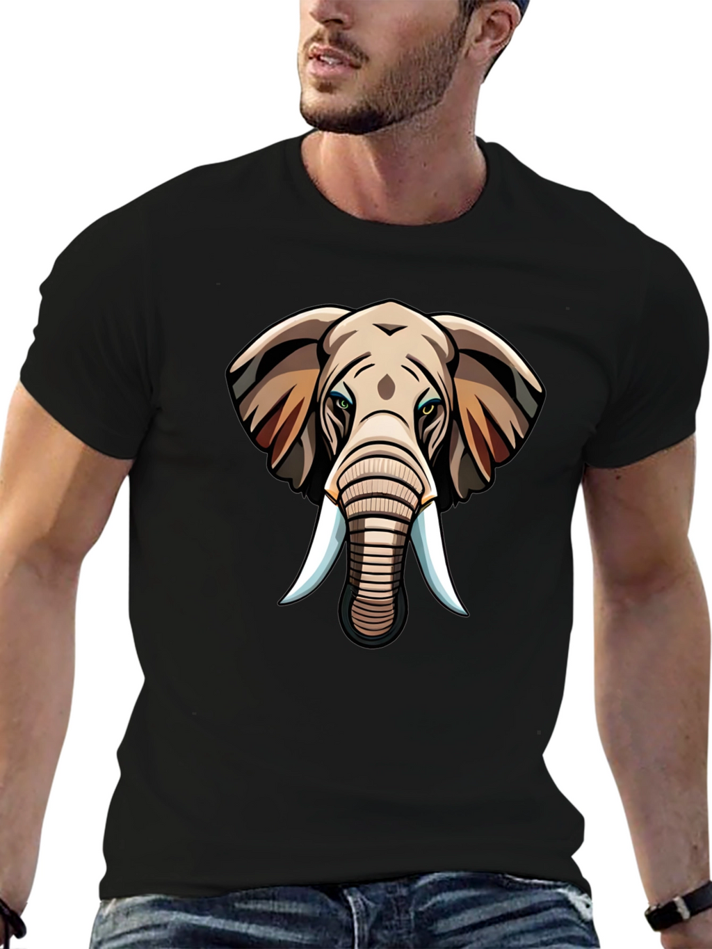 Elephant Graphic Tee - Black