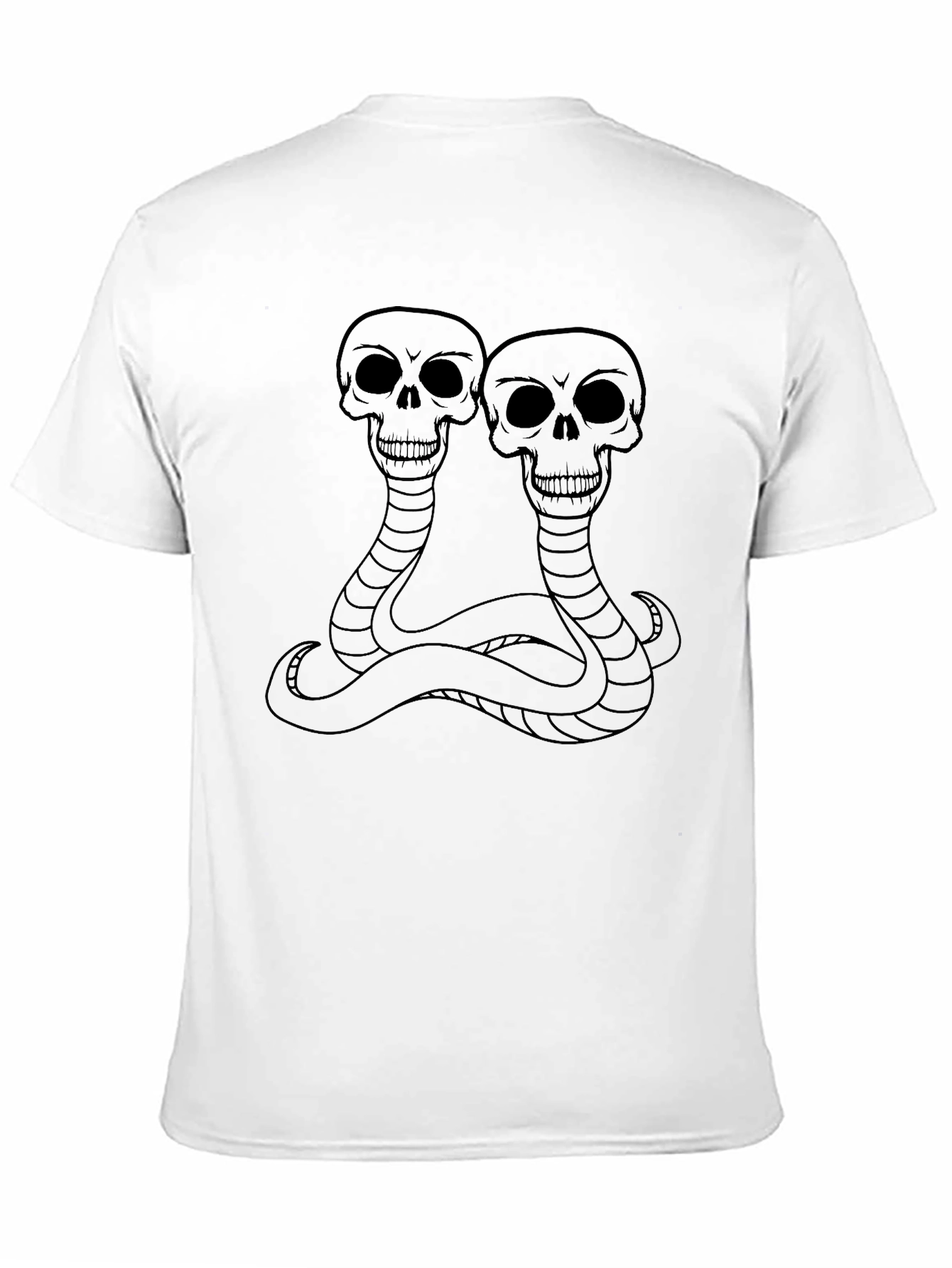 Skull Snake Graphic Tee - Black Cotton T-Shirt