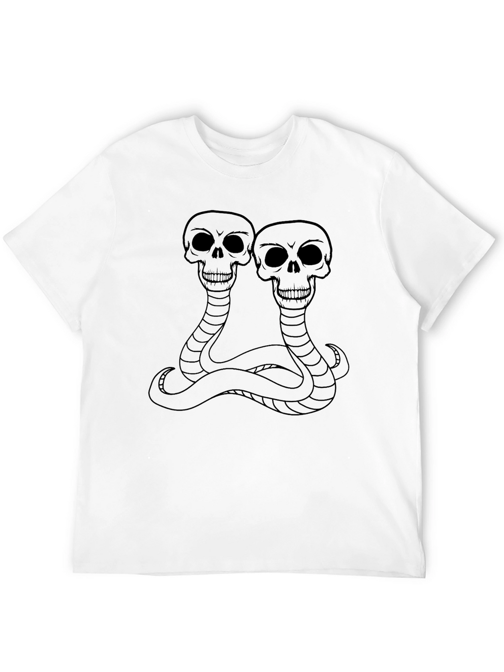 Skull Snake Graphic Tee - Black Cotton T-Shirt