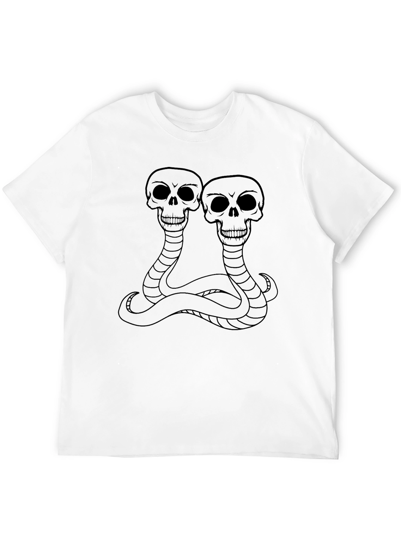 Skull Snake Graphic Tee - Black Cotton T-Shirt