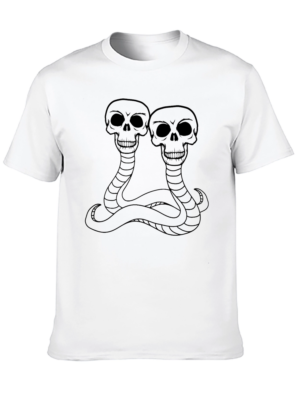Skull Snake Graphic Tee - Black Cotton T-Shirt