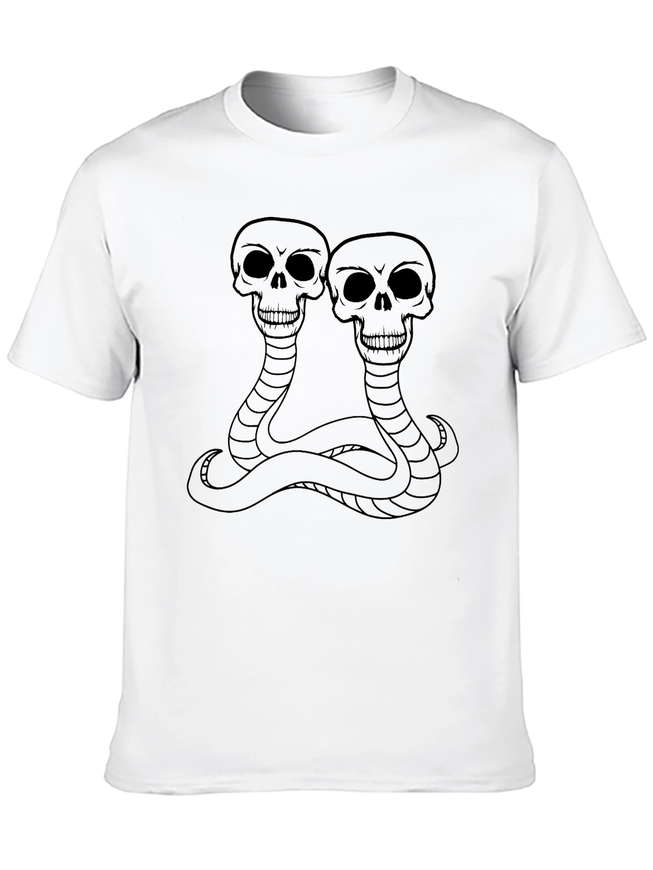 Skull Snake Graphic Tee - Black Cotton T-Shirt