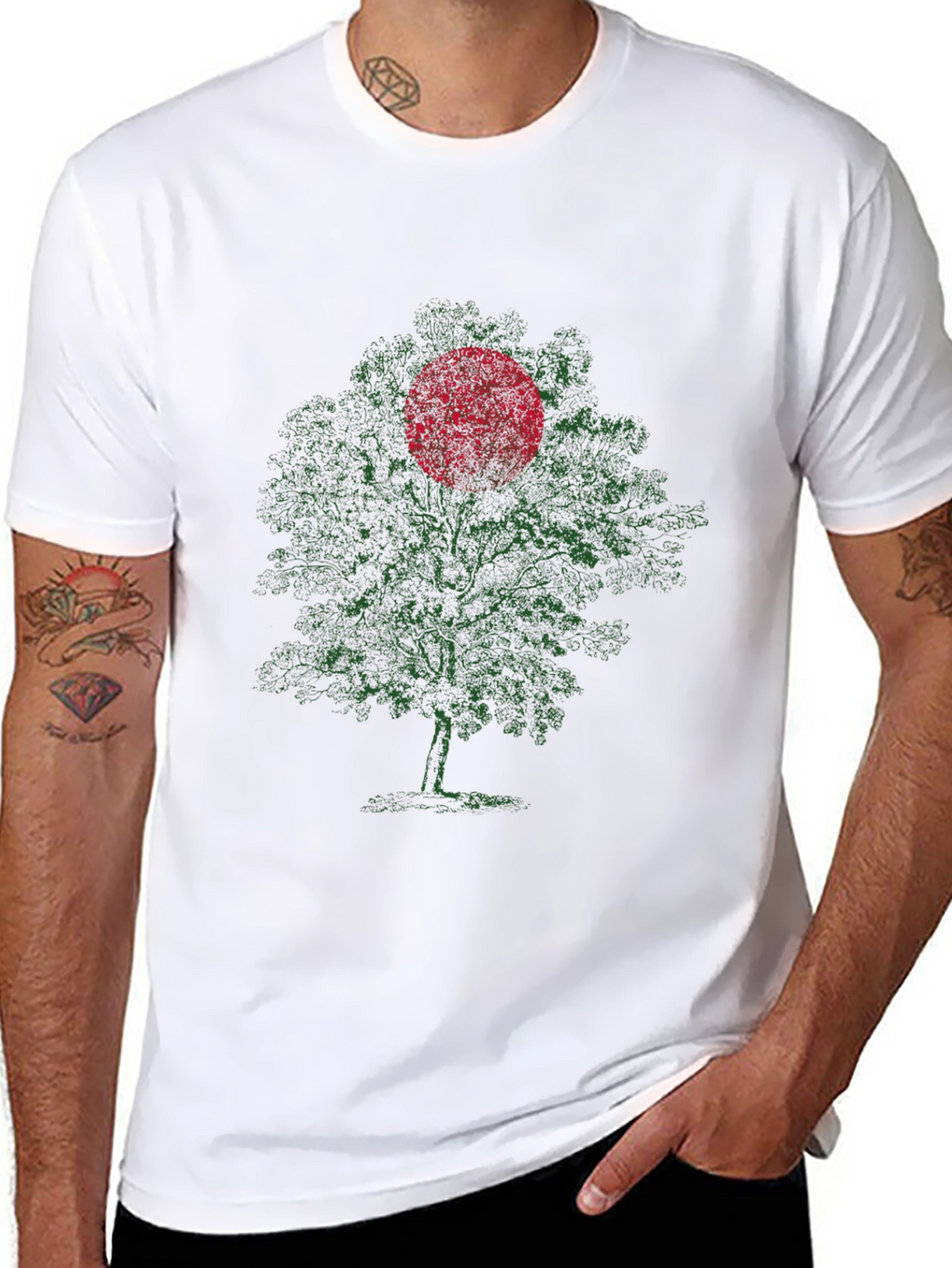 Bangladesh Flag Tree Graphic Tee
