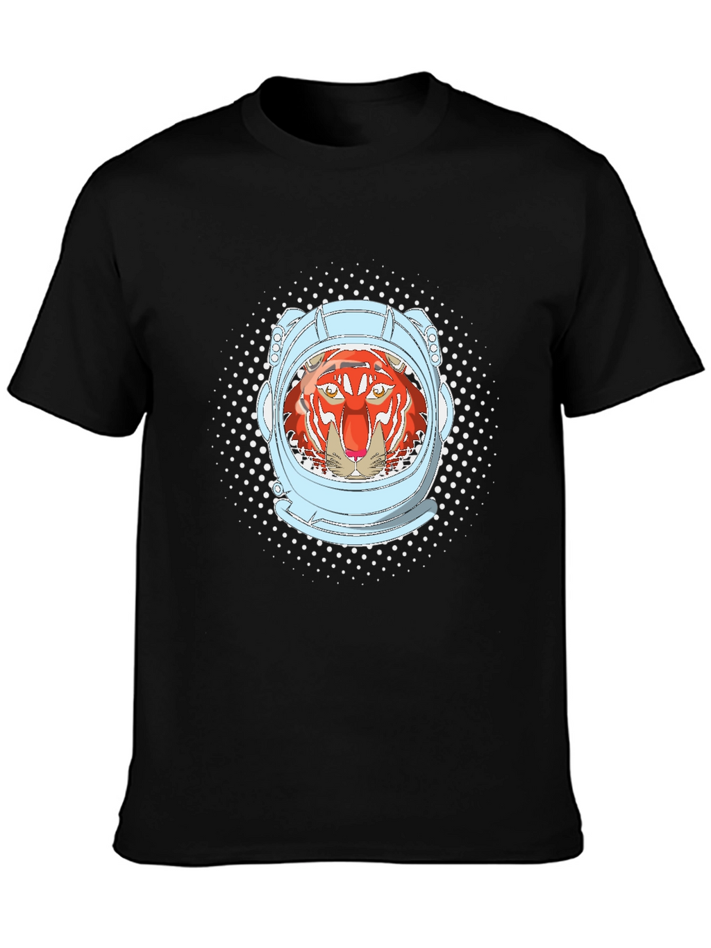 Tiger Astronaut Graphic Tee - Black Cotton Comfort