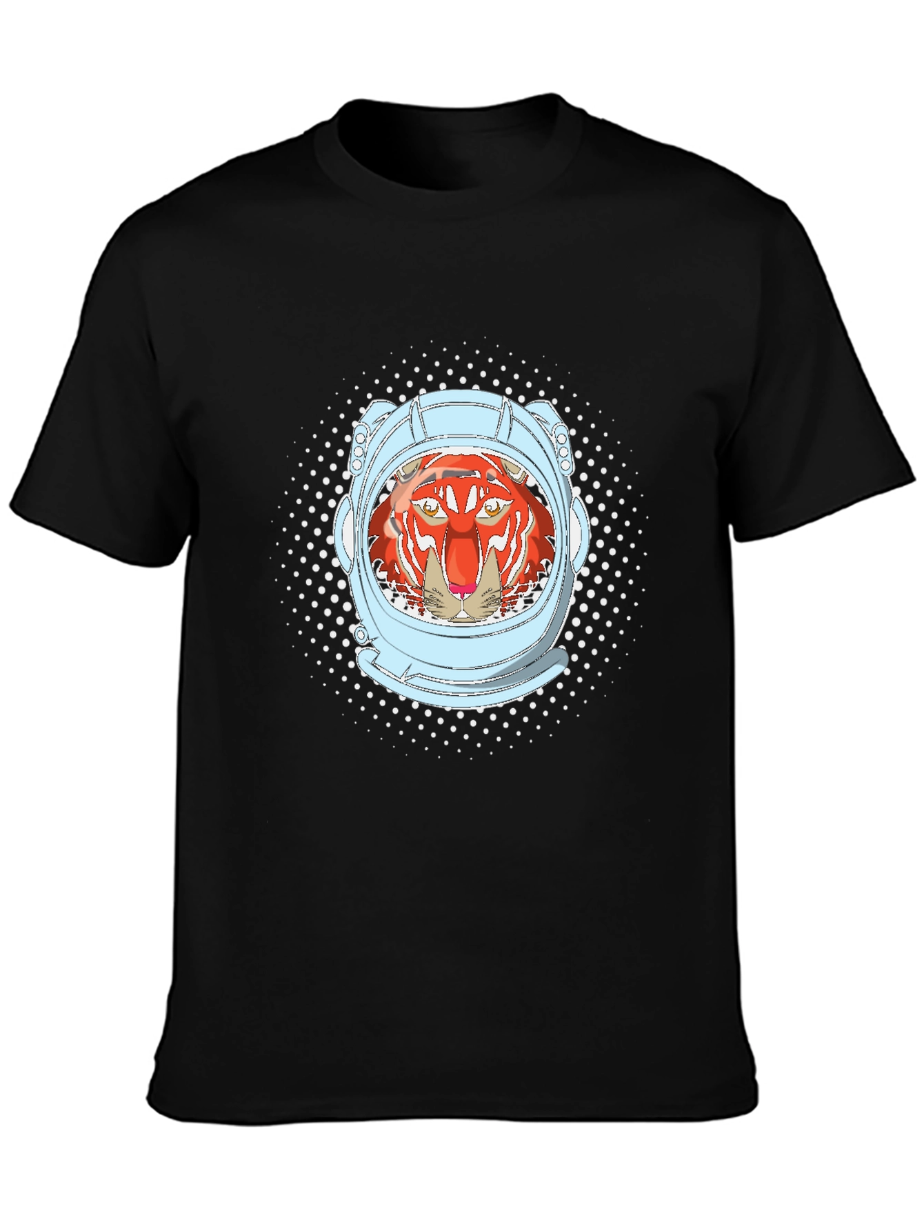 Tiger Astronaut Graphic Tee - Black Cotton Comfort