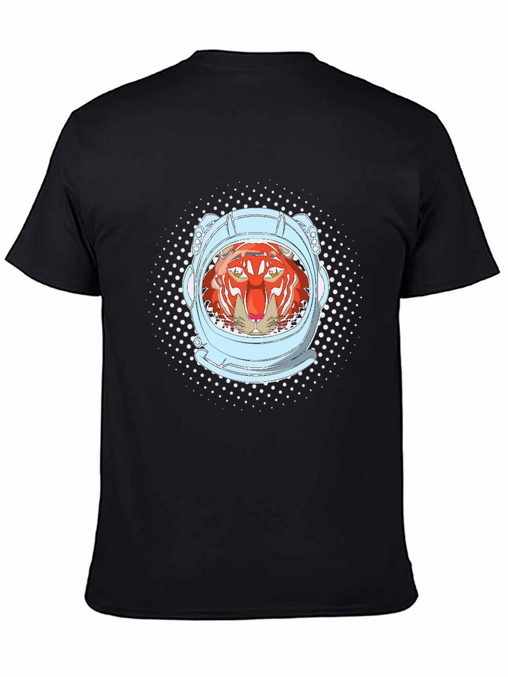 Tiger Astronaut Graphic Tee - Black Cotton Comfort