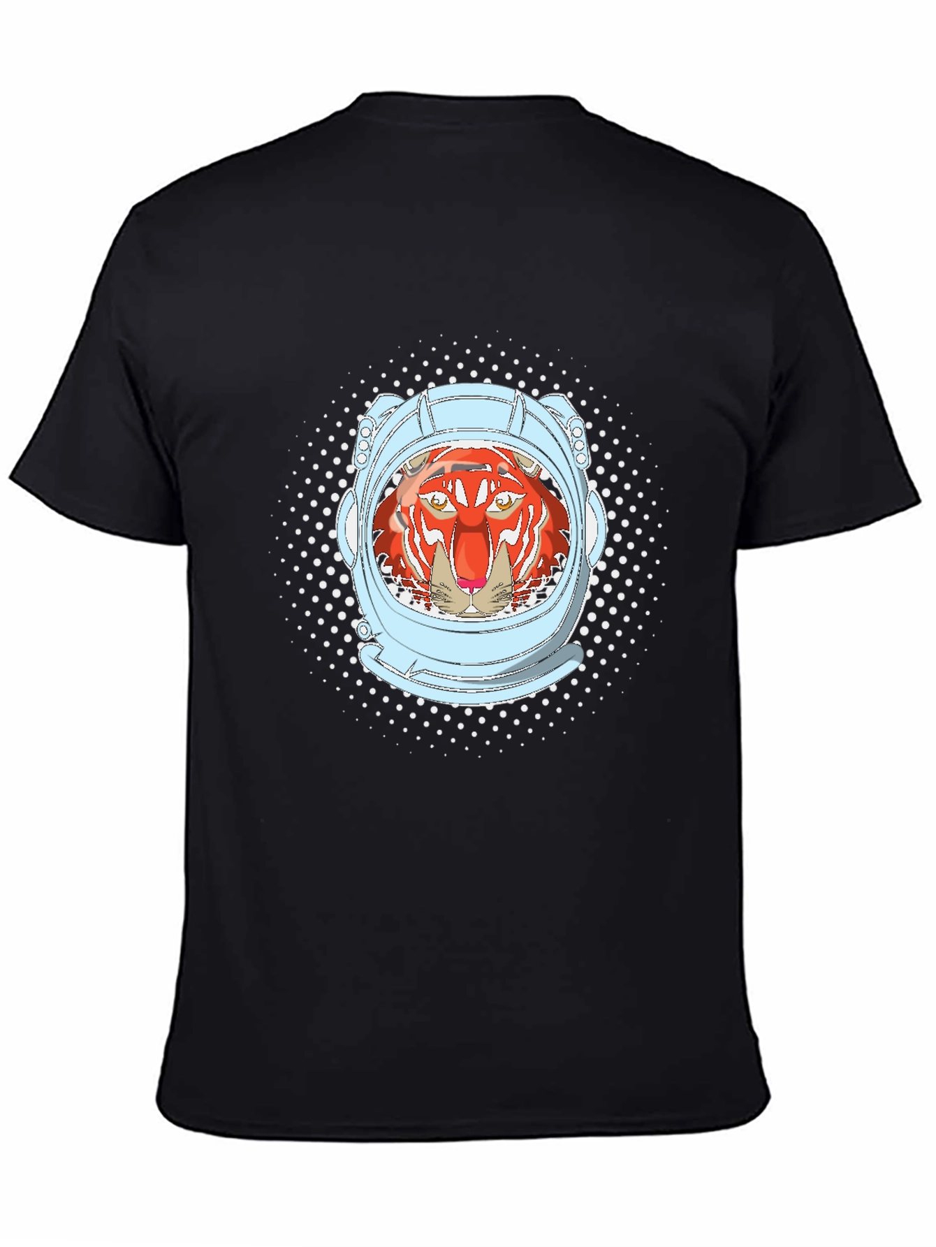 Tiger Astronaut Graphic Tee - Black Cotton Comfort