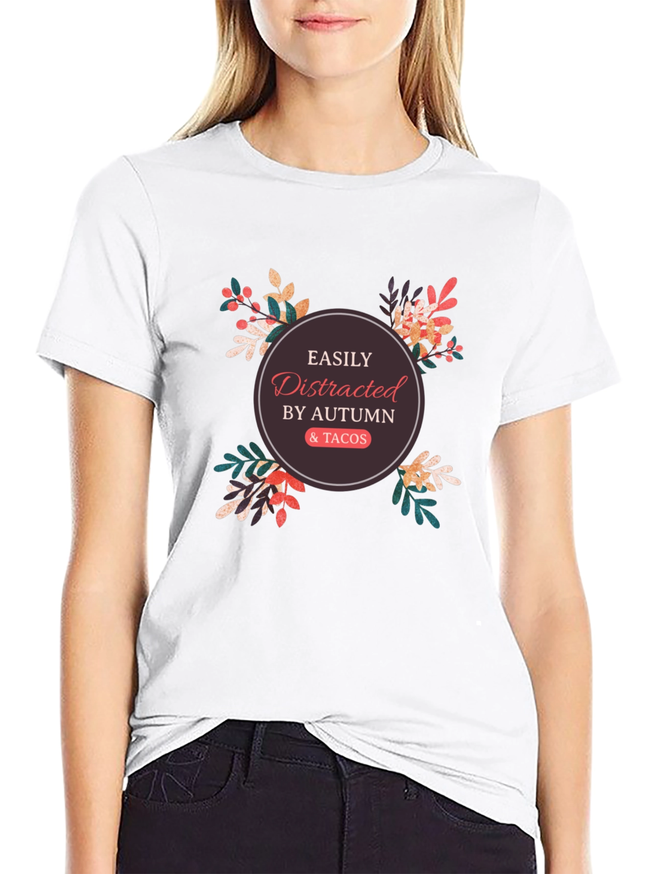 Easily Distracted by Autumn & Tacos Graphic Tee