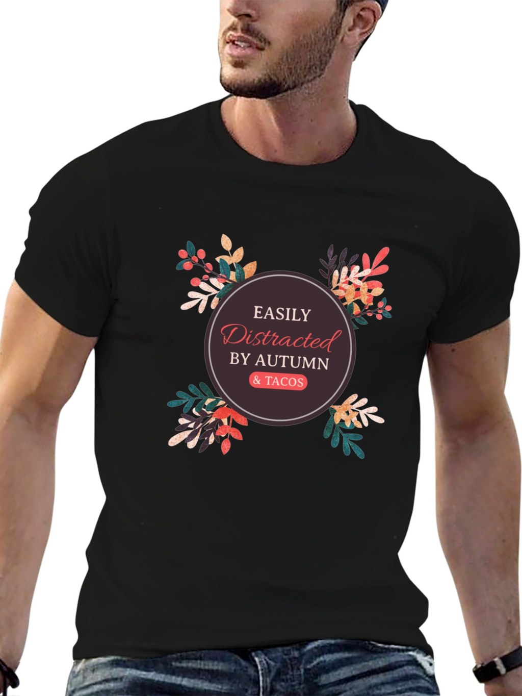 Easily Distracted by Autumn & Tacos Graphic Tee