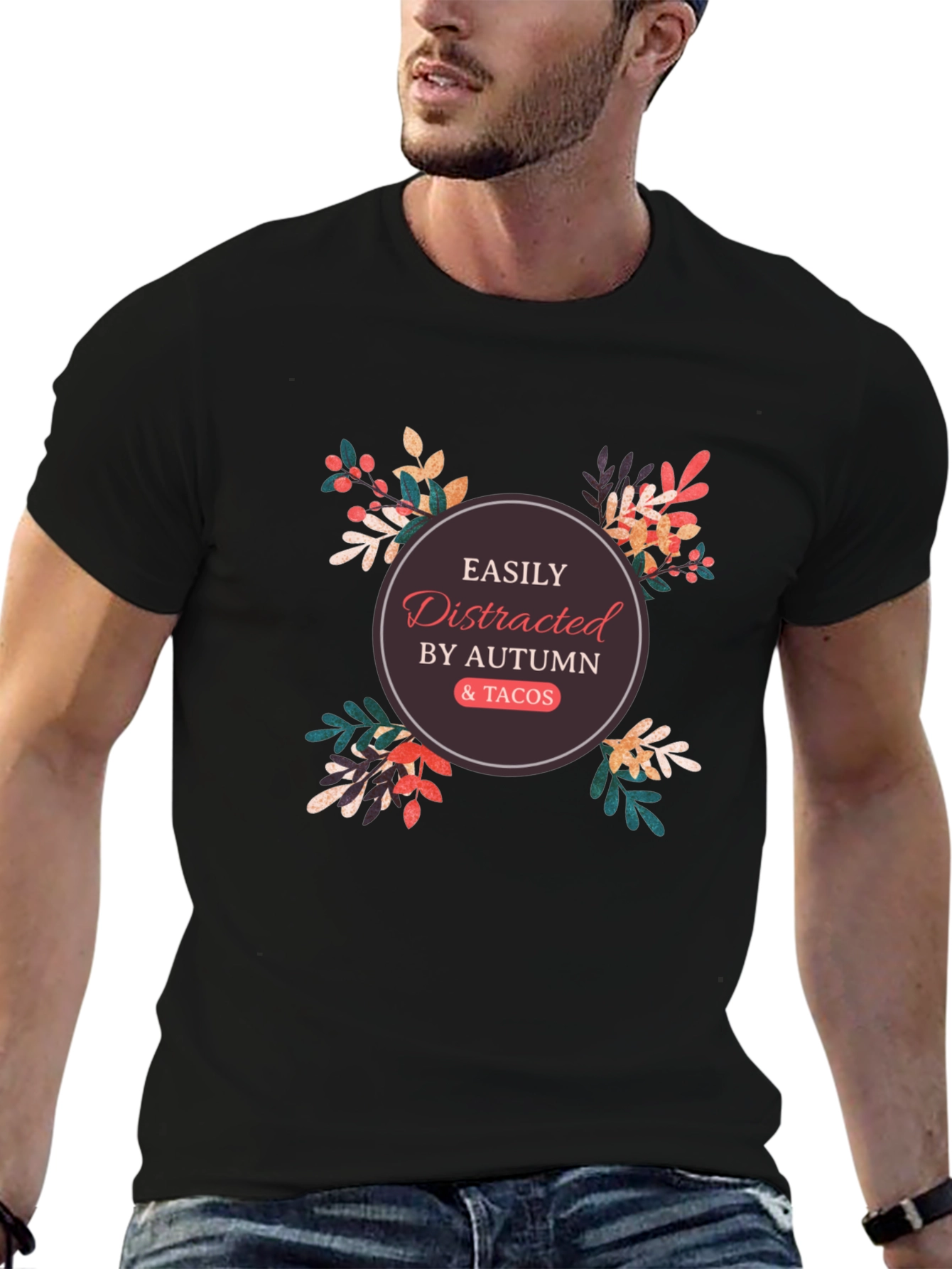 Easily Distracted by Autumn & Tacos Graphic Tee