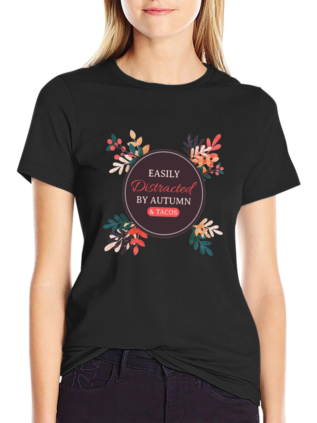 Easily Distracted by Autumn & Tacos Graphic Tee