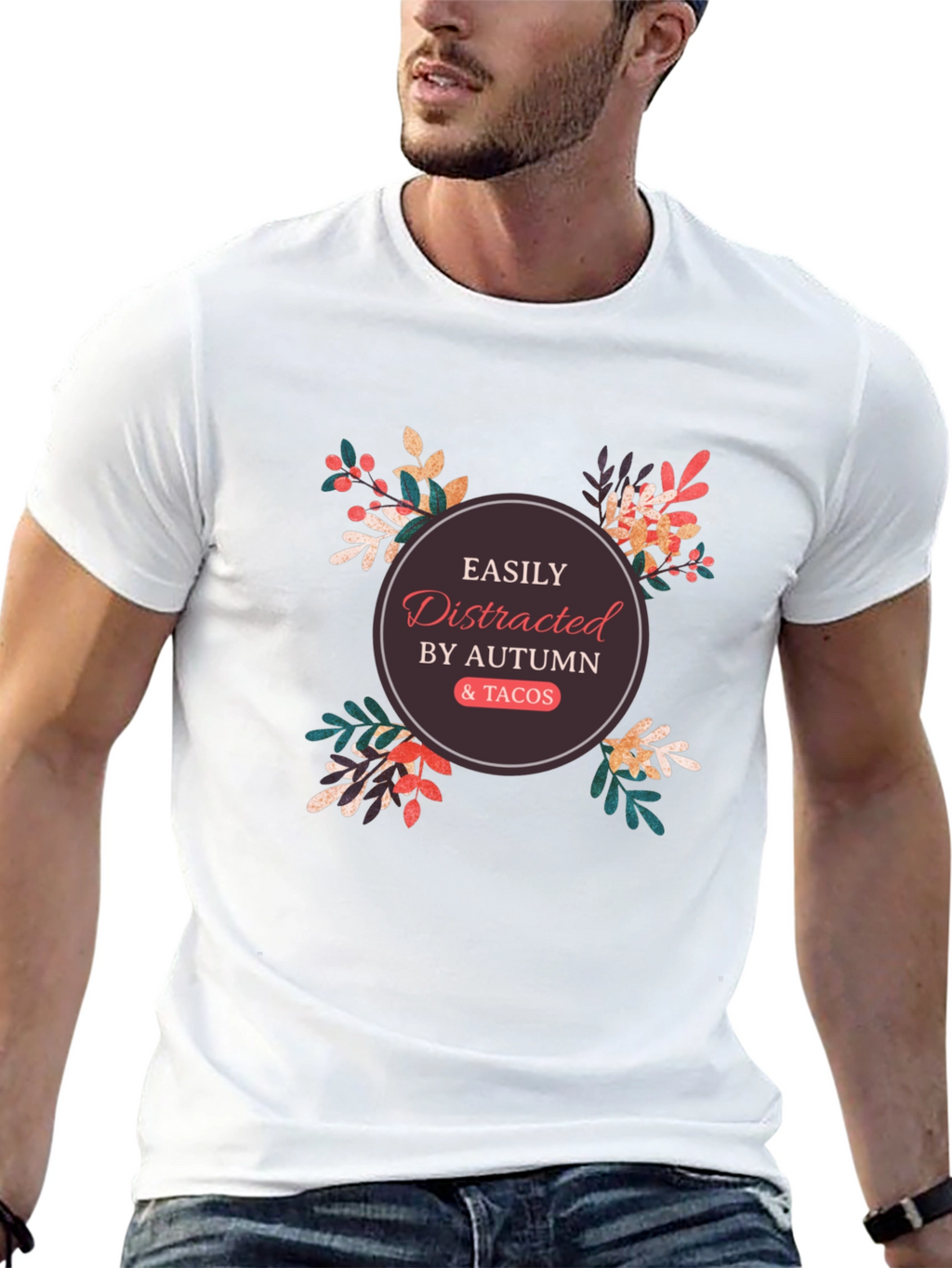 Easily Distracted by Autumn & Tacos Graphic Tee