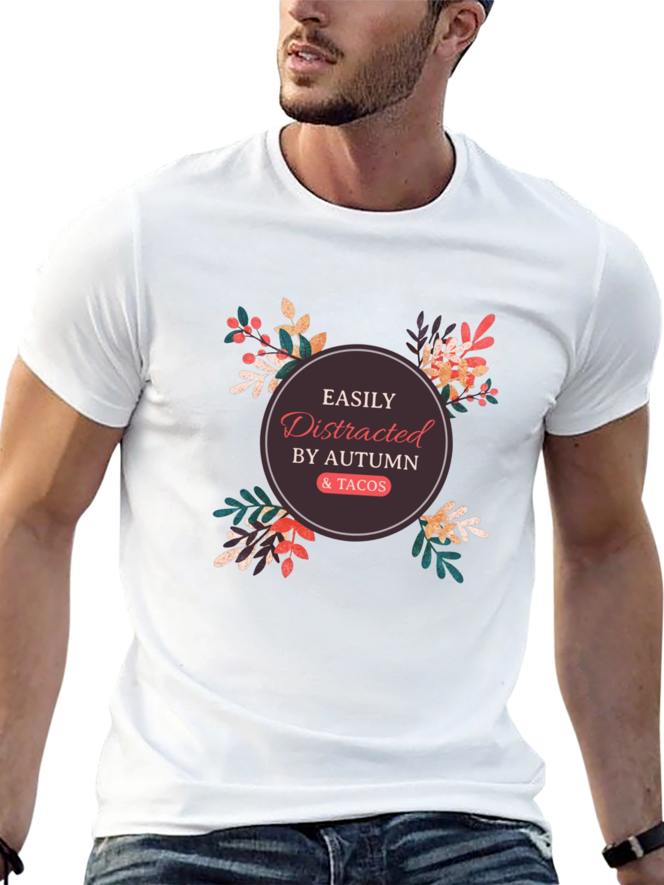 Easily Distracted by Autumn & Tacos Graphic Tee