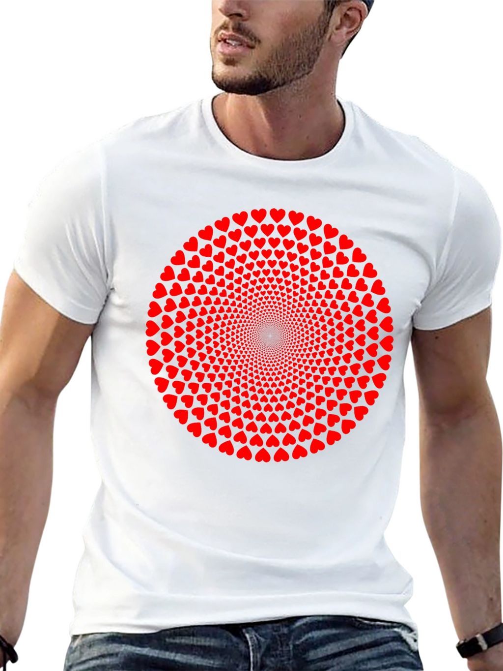 Heart Circle Graphic T-Shirt - Black