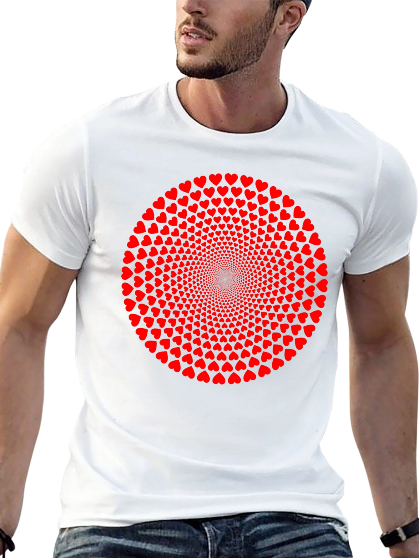 Heart Circle Graphic T-Shirt - Black
