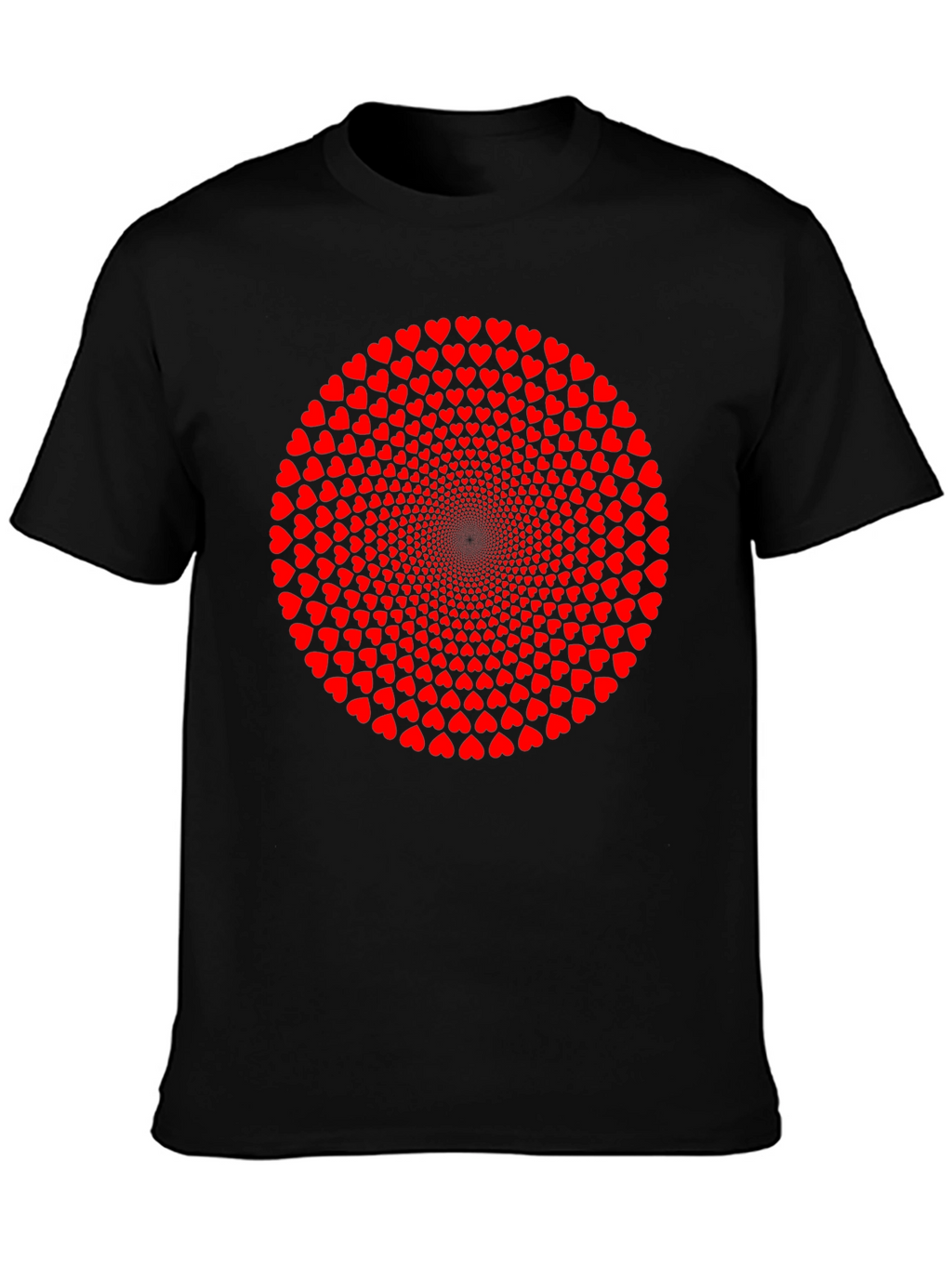 Heart Circle Graphic T-Shirt - Black