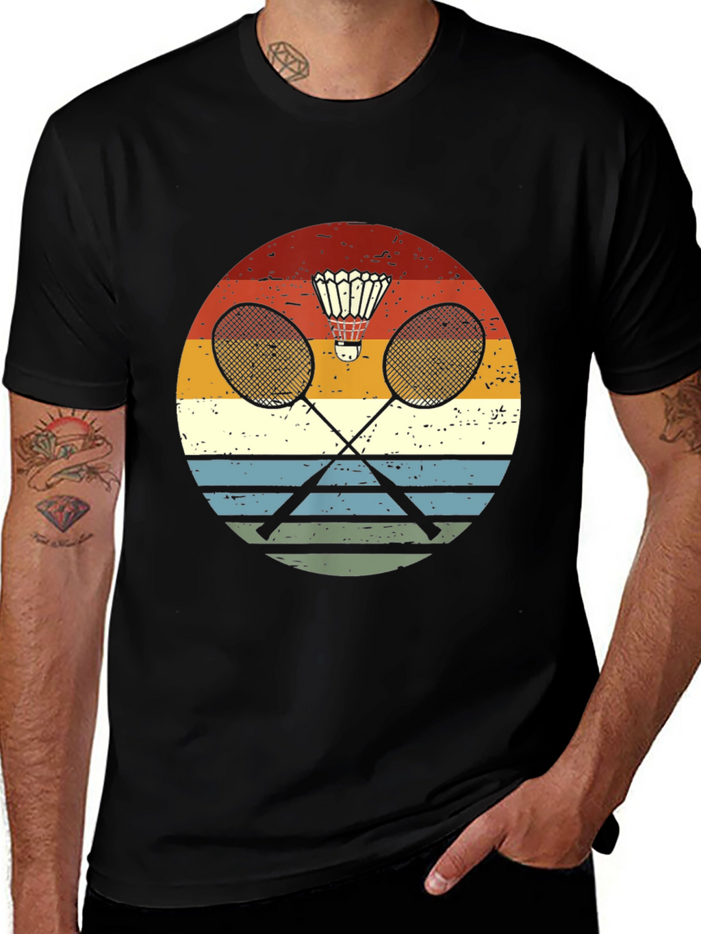 Retro Badminton Graphic Tee - Sporty & Stylish