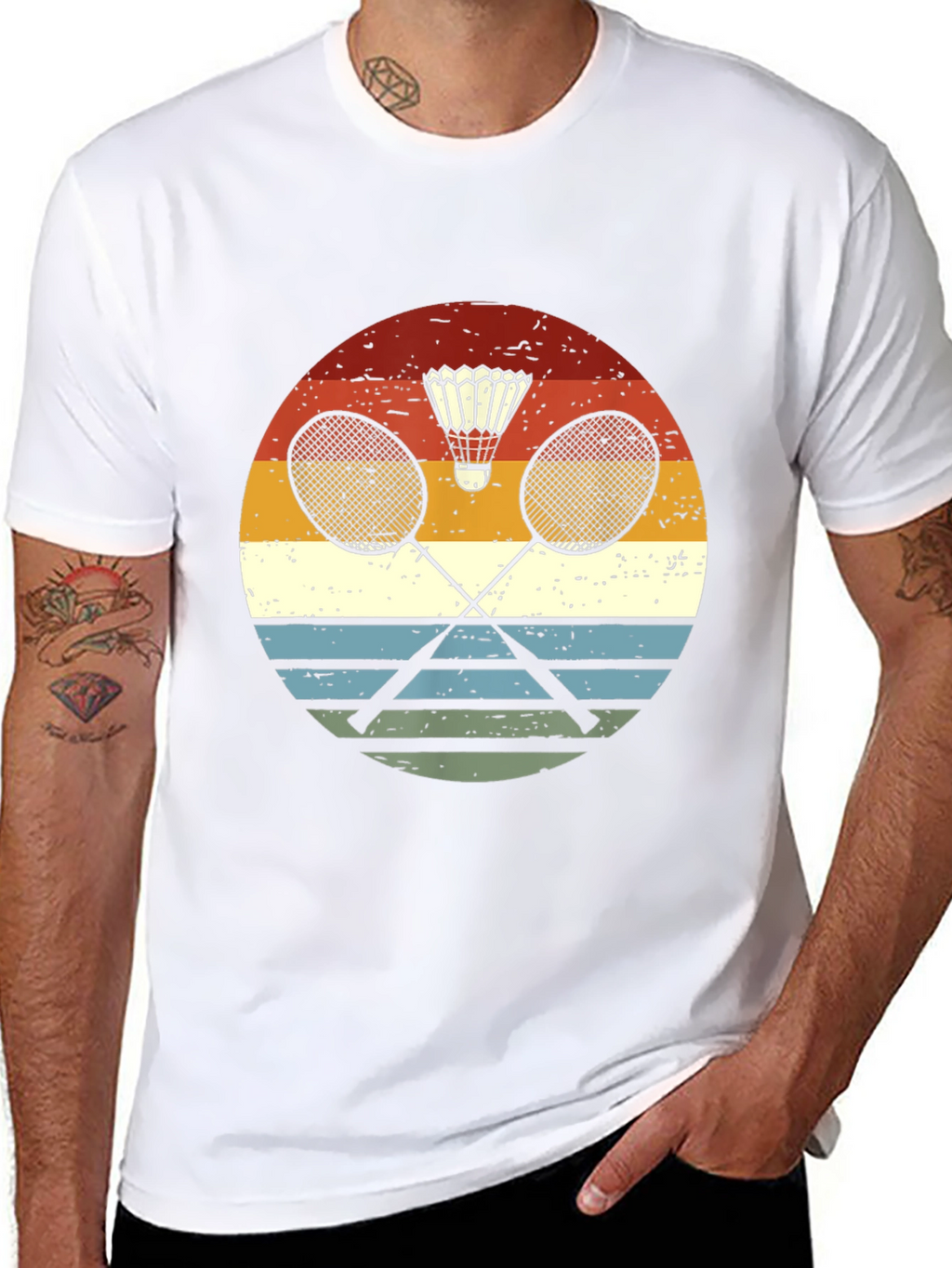 Retro Badminton Graphic Tee - Sporty & Stylish