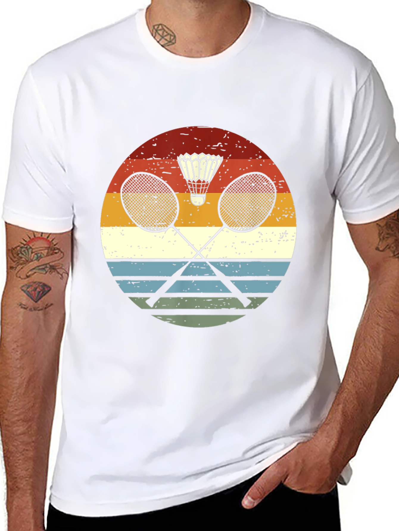 Retro Badminton Graphic Tee - Sporty & Stylish