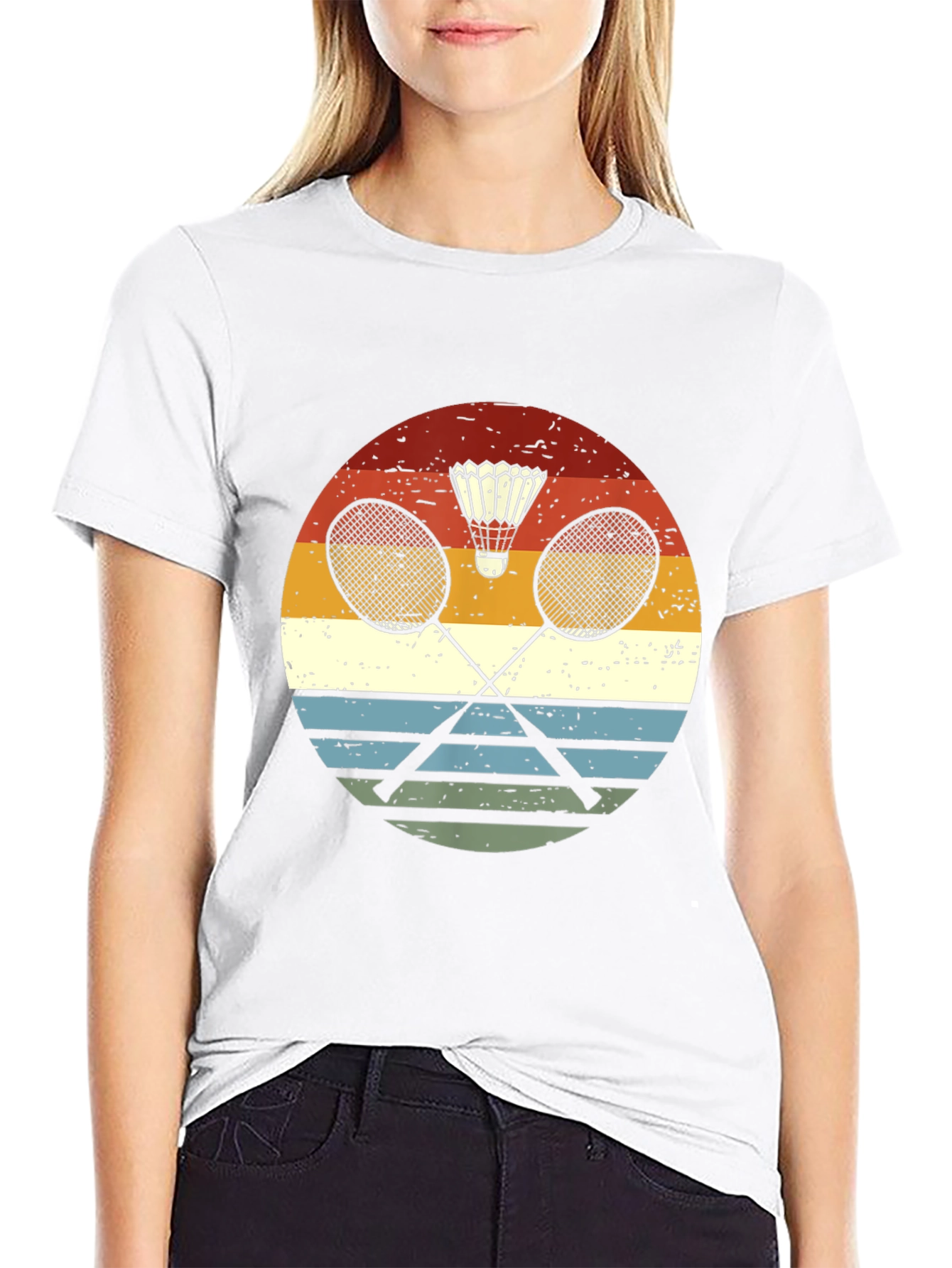 Retro Badminton Graphic Tee - Sporty & Stylish