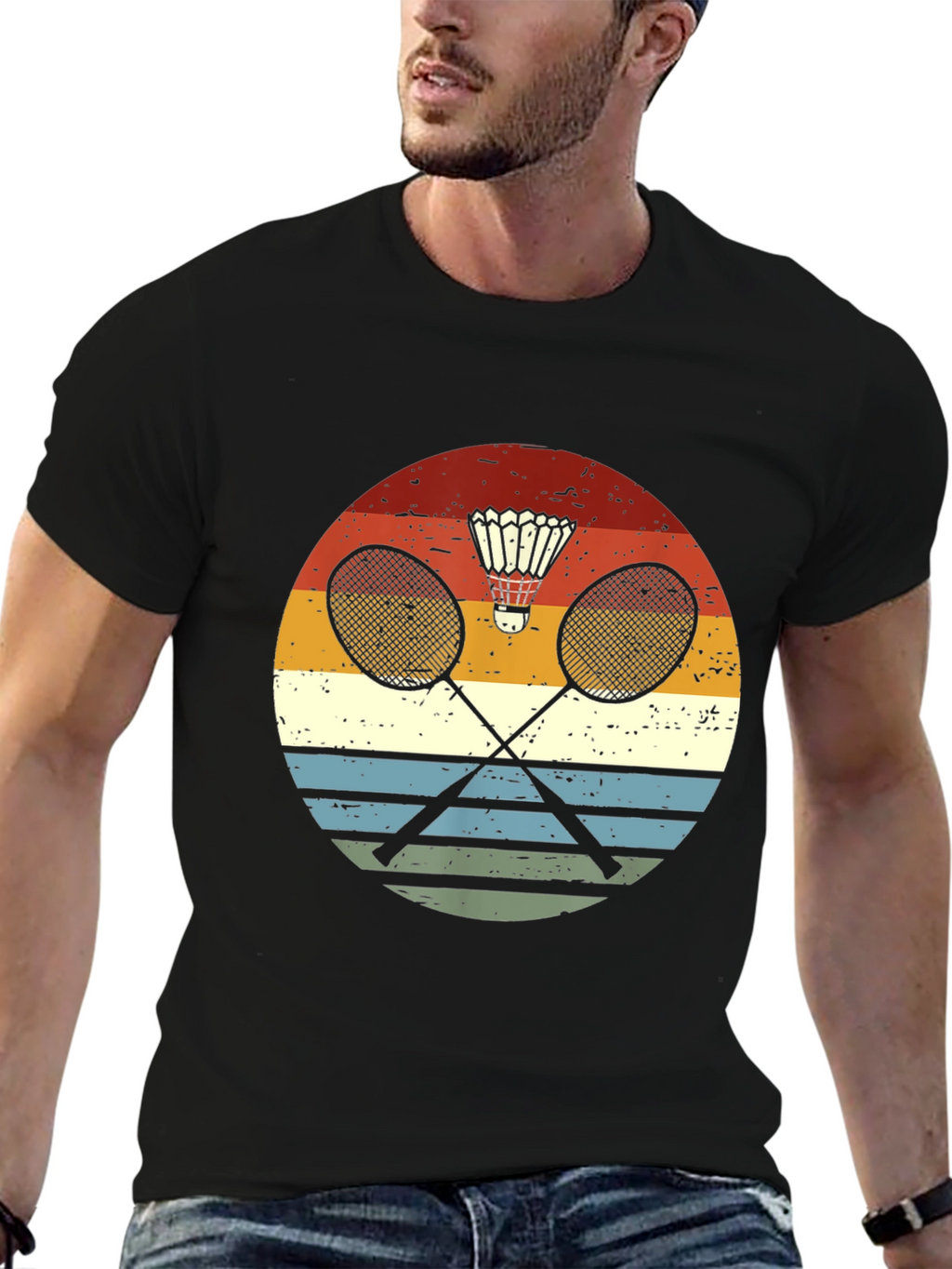 Retro Badminton Graphic Tee - Sporty & Stylish