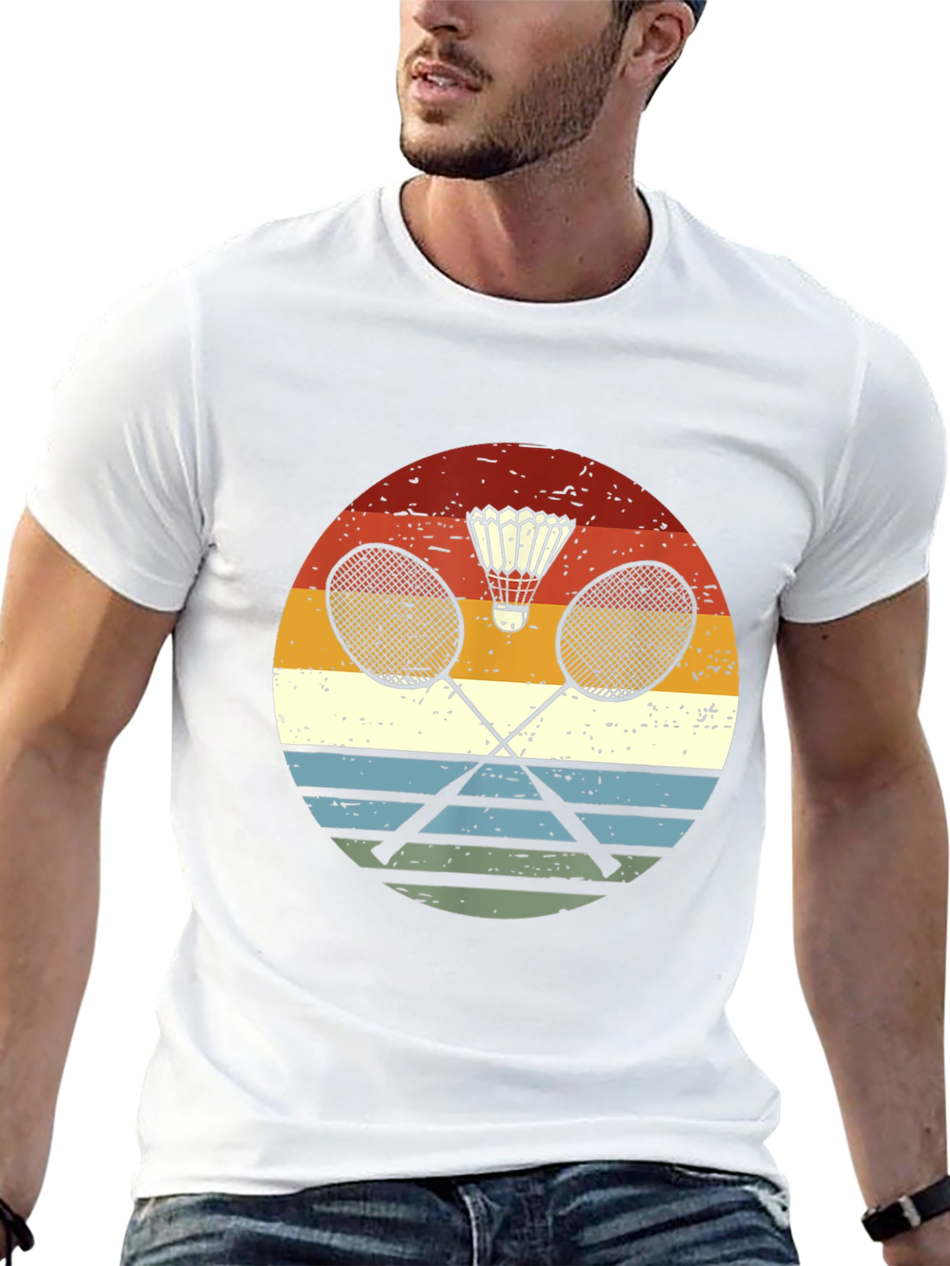Retro Badminton Graphic Tee - Sporty & Stylish