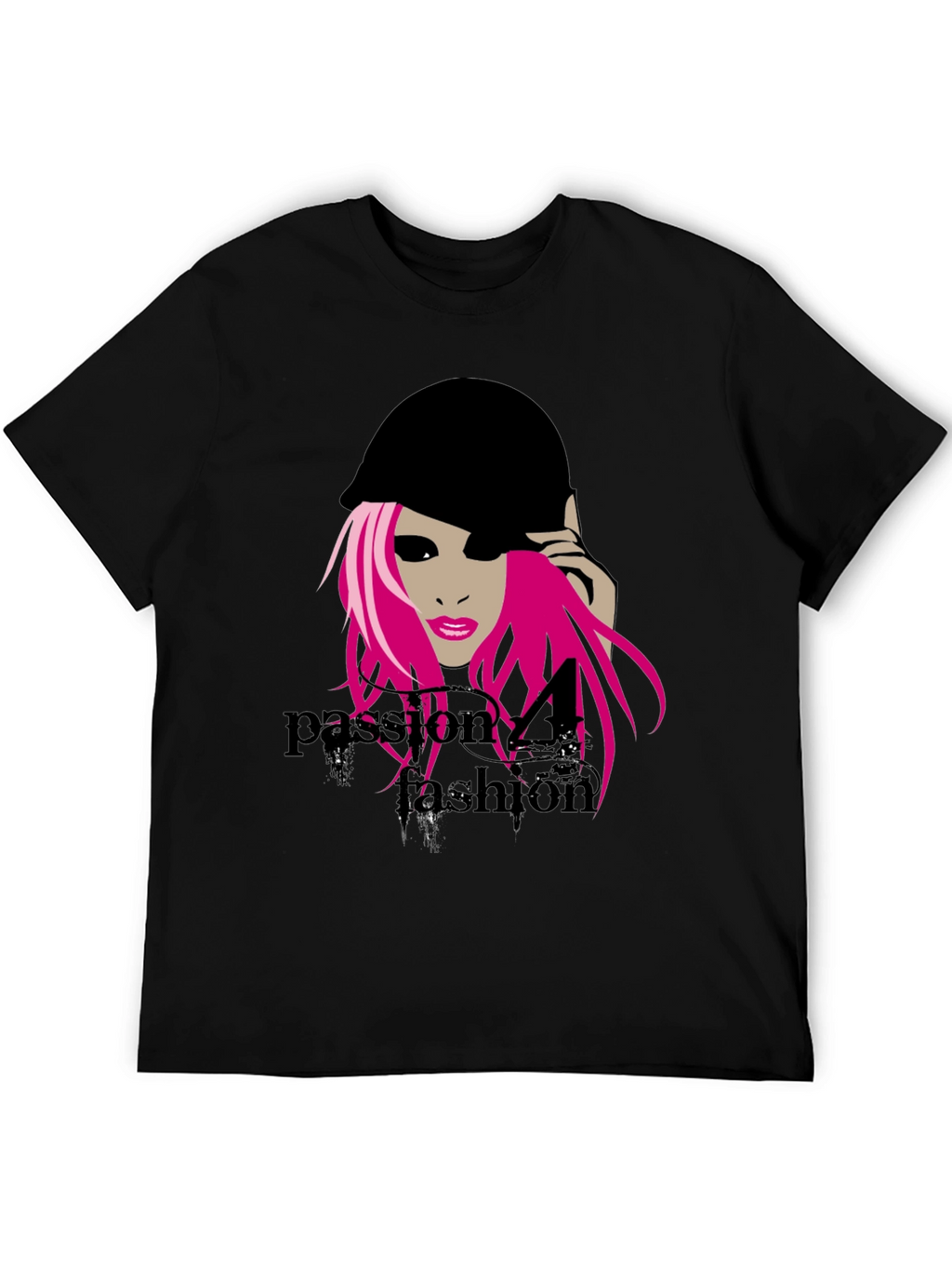 Trendy Black T-Shirt with Graphic Print