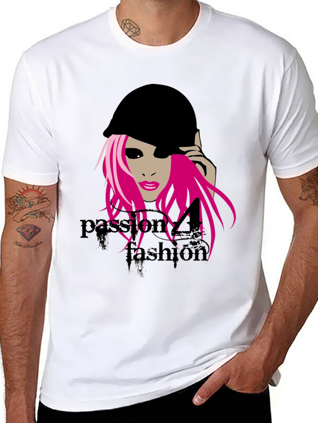 Trendy Black T-Shirt with Graphic Print