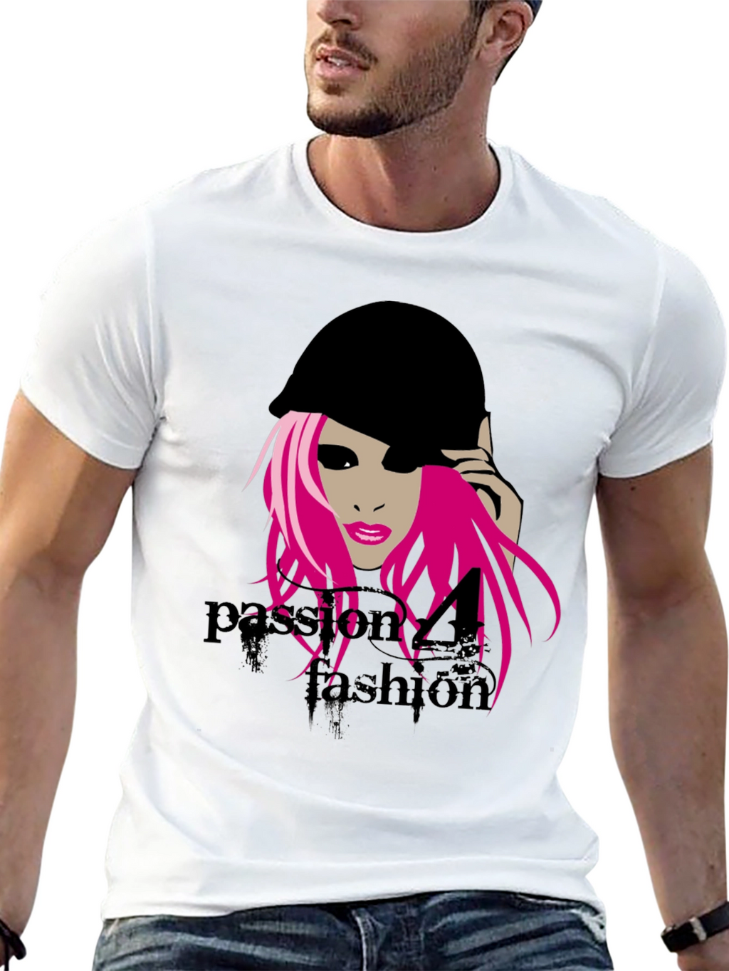 Trendy Black T-Shirt with Graphic Print