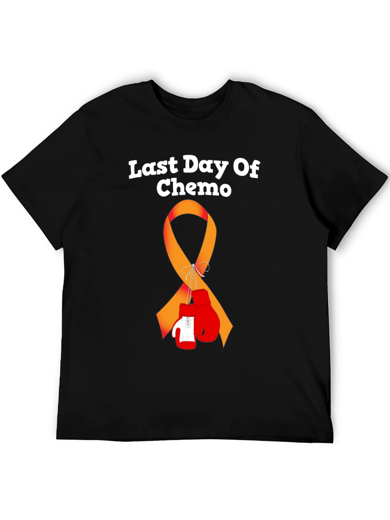 Last Day Of Chemo T-Shirt Cancer Ribbon & Boxing Gloves