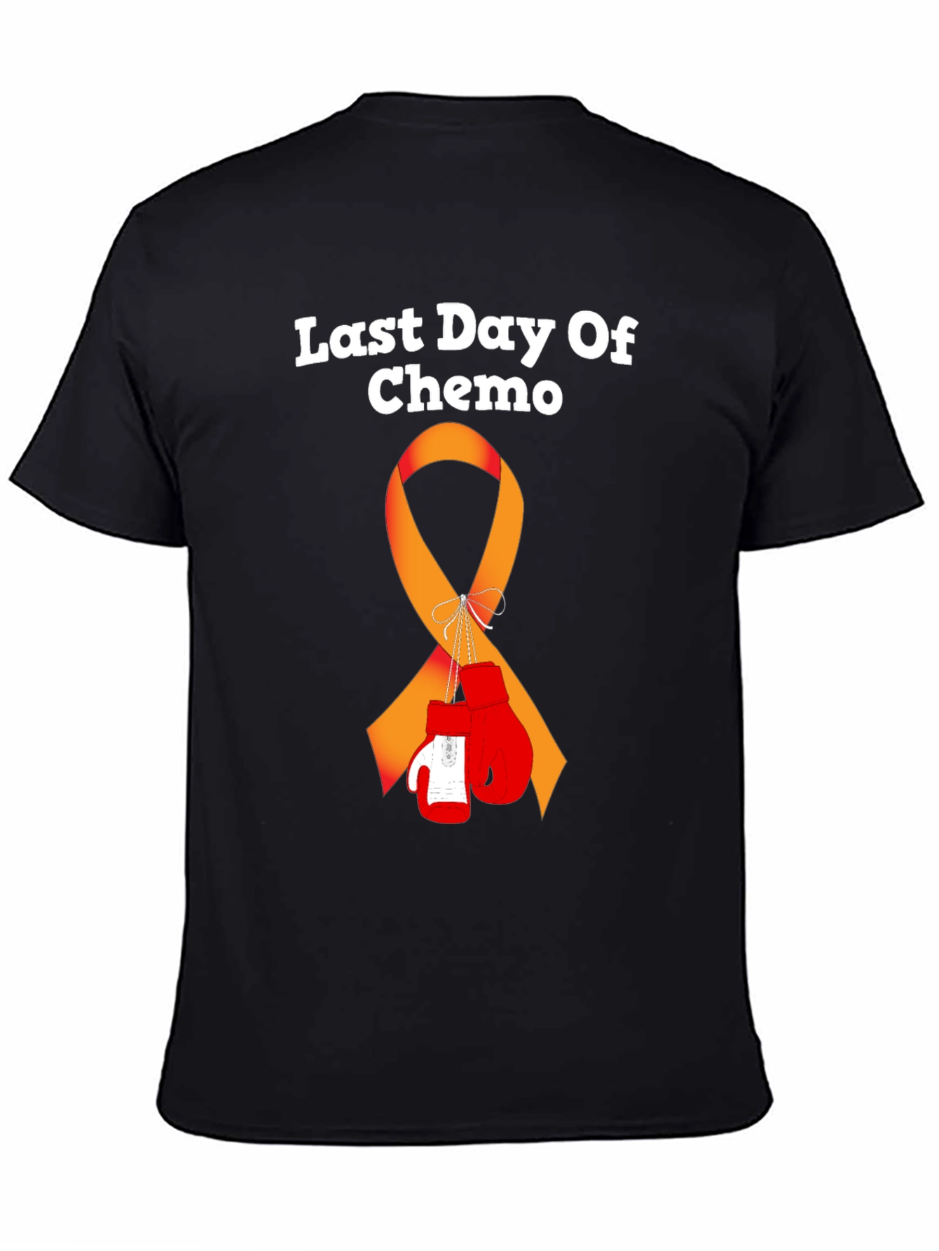 Last Day Of Chemo T-Shirt Cancer Ribbon & Boxing Gloves