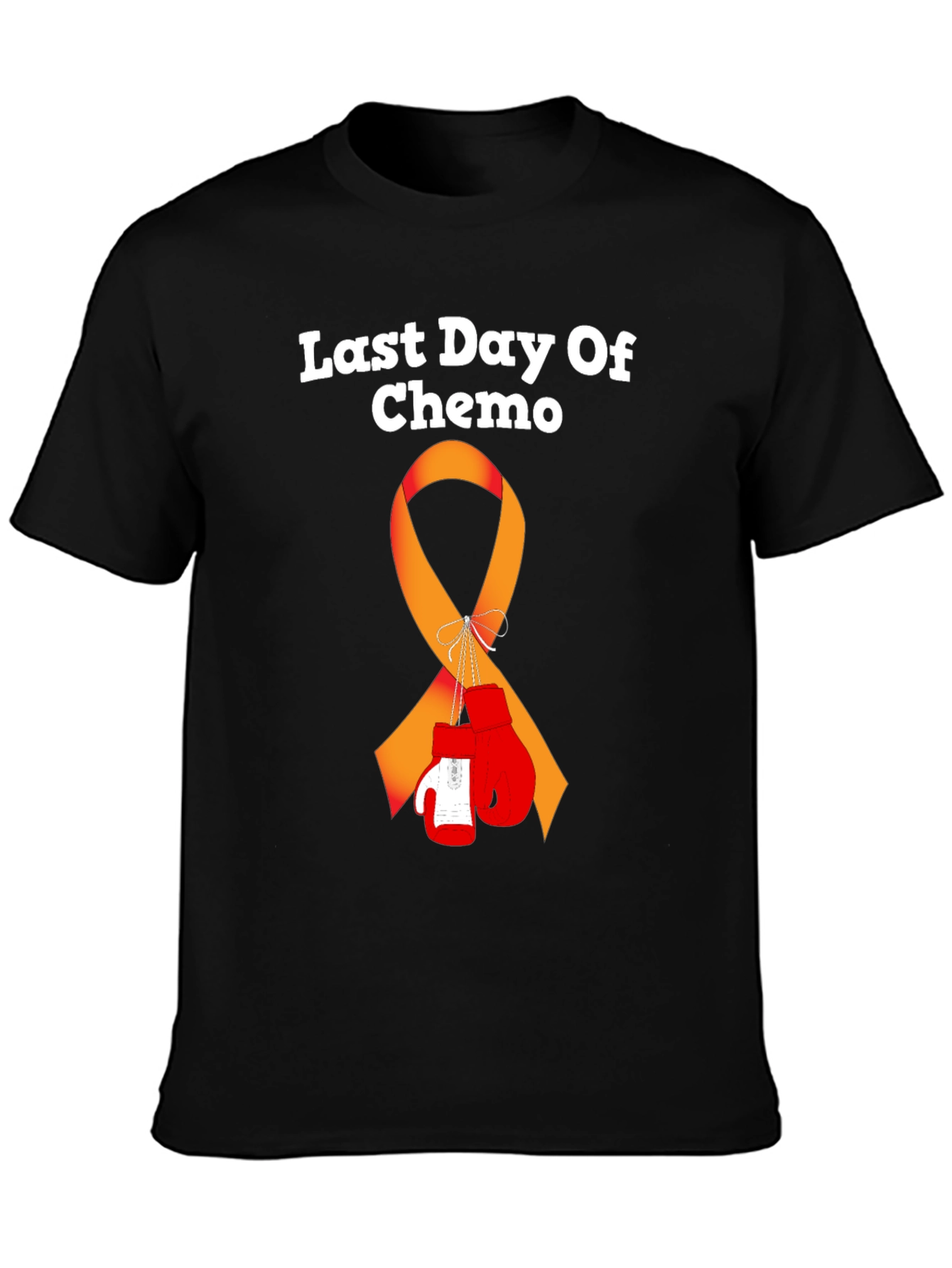 Last Day Of Chemo T-Shirt Cancer Ribbon & Boxing Gloves