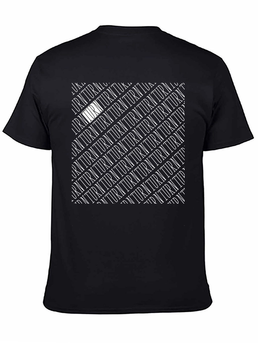 Modern Turn Pattern Black Graphic T-Shirt