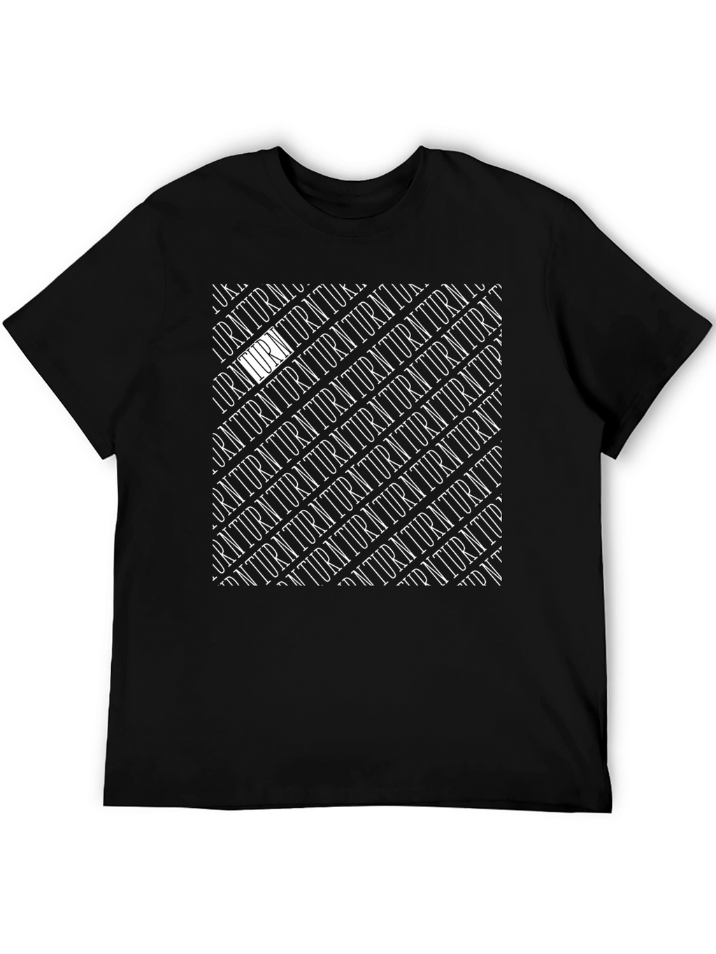 Modern Turn Pattern Black Graphic T-Shirt