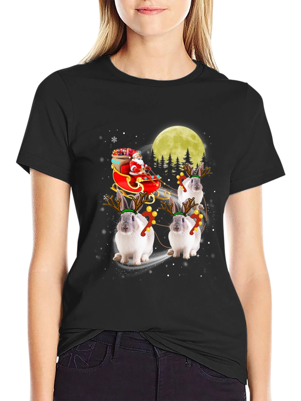 Christmas Bunny Reindeer T-Shirt