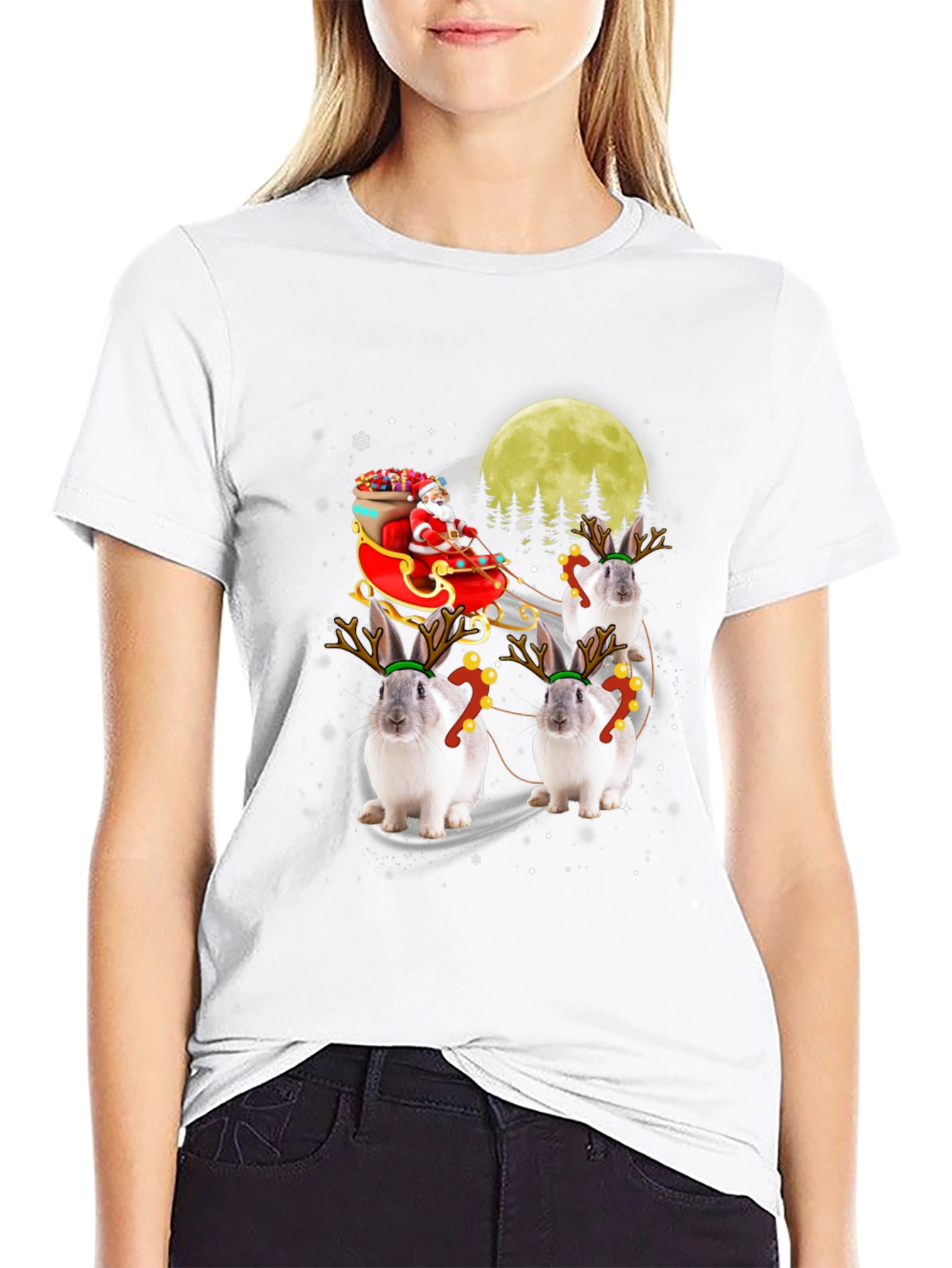 Christmas Bunny Reindeer T-Shirt
