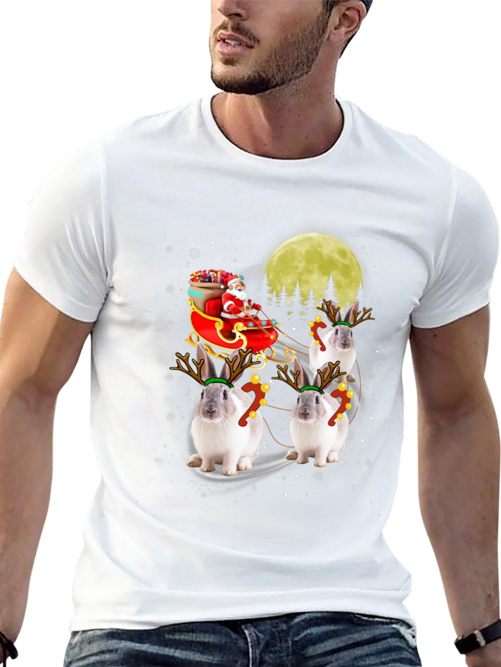 Christmas Bunny Reindeer T-Shirt