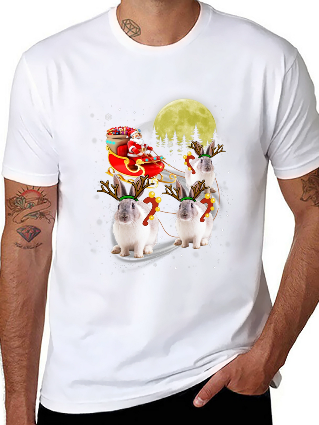 Christmas Bunny Reindeer T-Shirt
