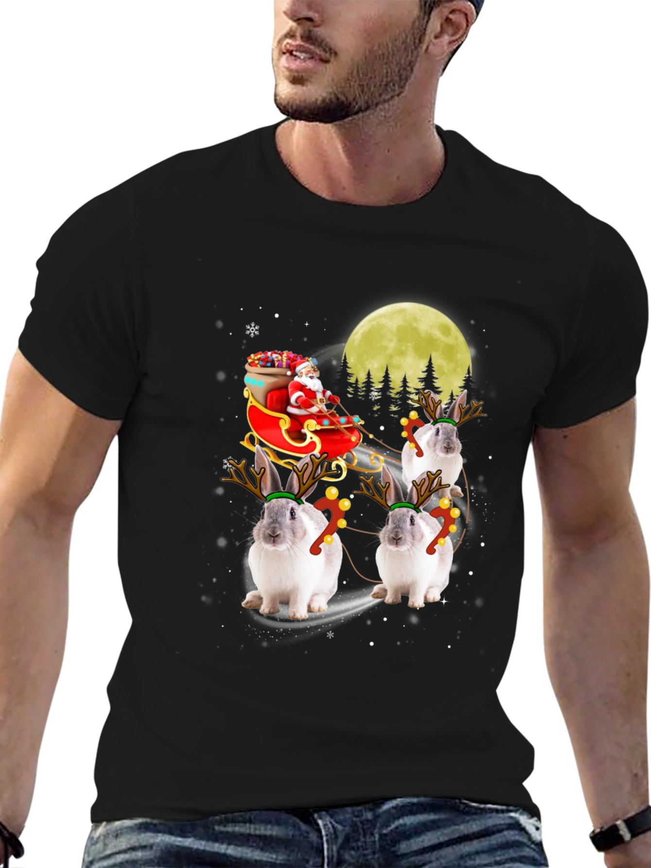 Christmas Bunny Reindeer T-Shirt