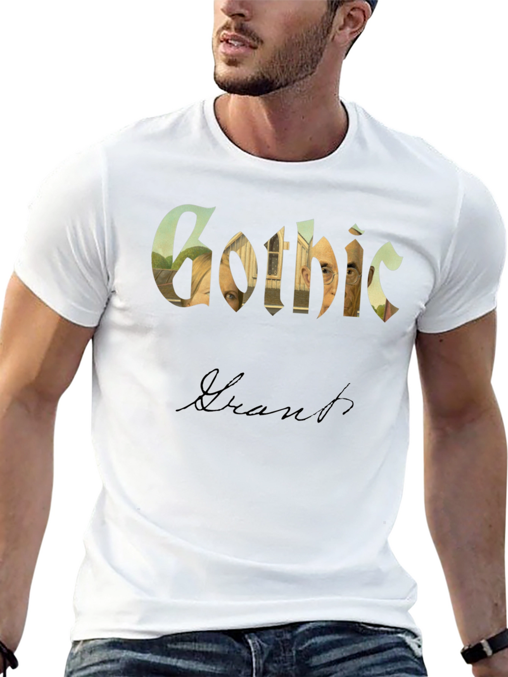 American Gothic Grant Wood Parody T-Shirt