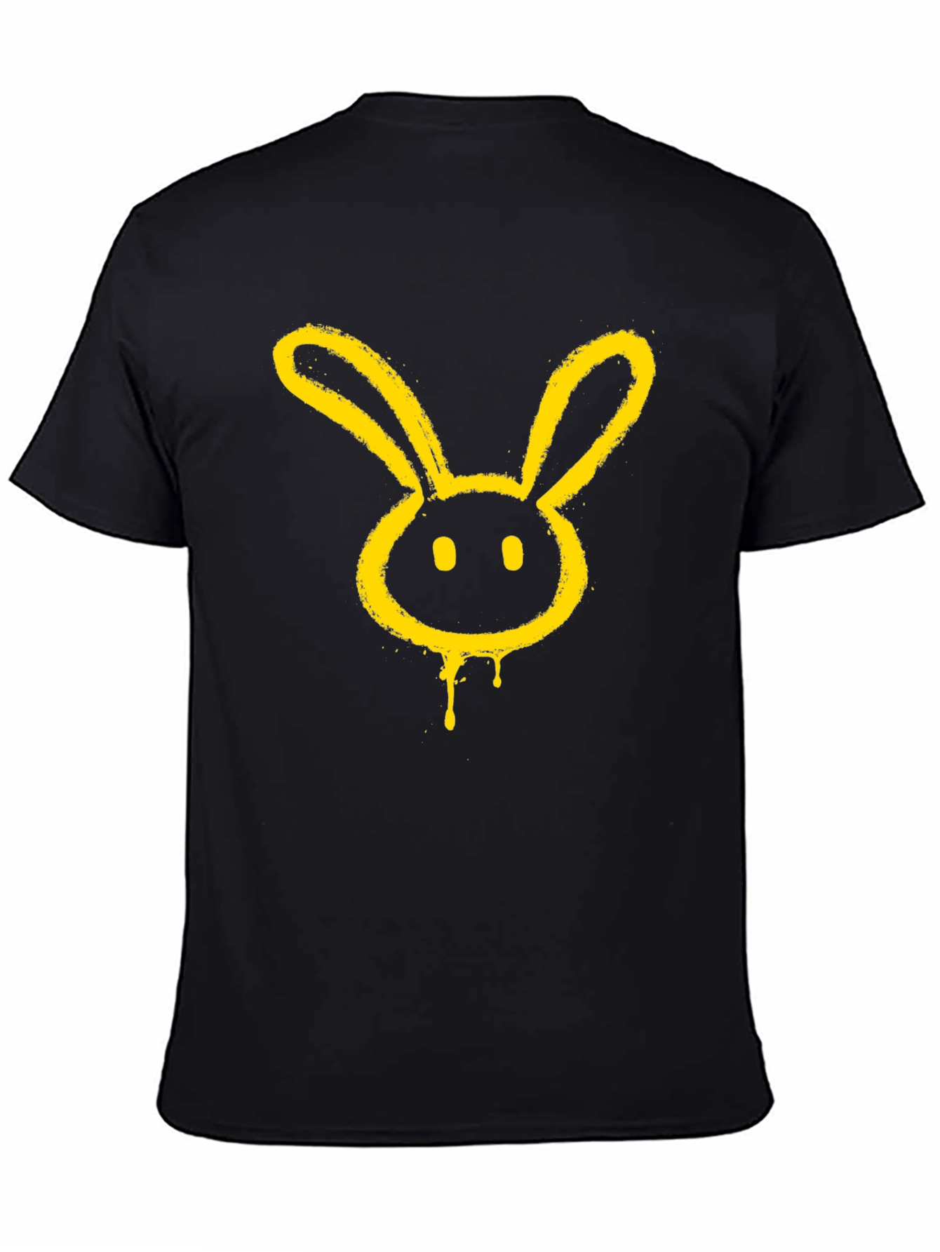 Graphic Tee - Yellow Bunny Head on Black