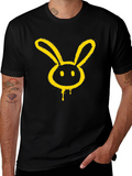 Graphic Tee - Yellow Bunny Head on Black