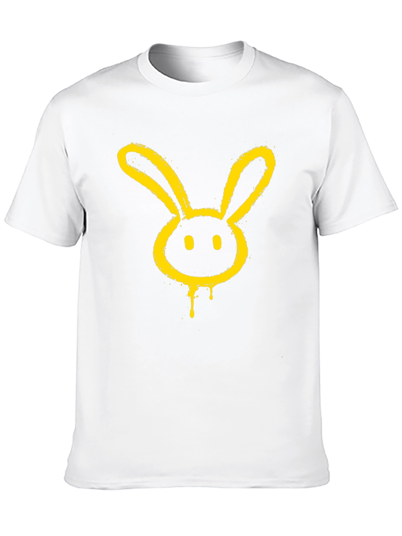 Graphic Tee - Yellow Bunny Head on Black