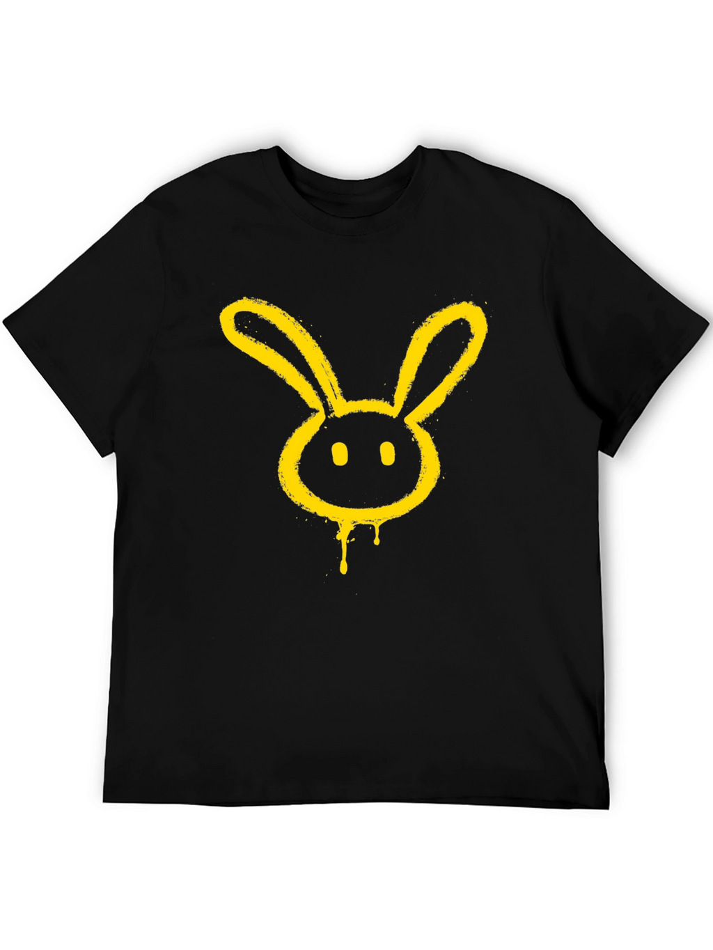 Graphic Tee - Yellow Bunny Head on Black