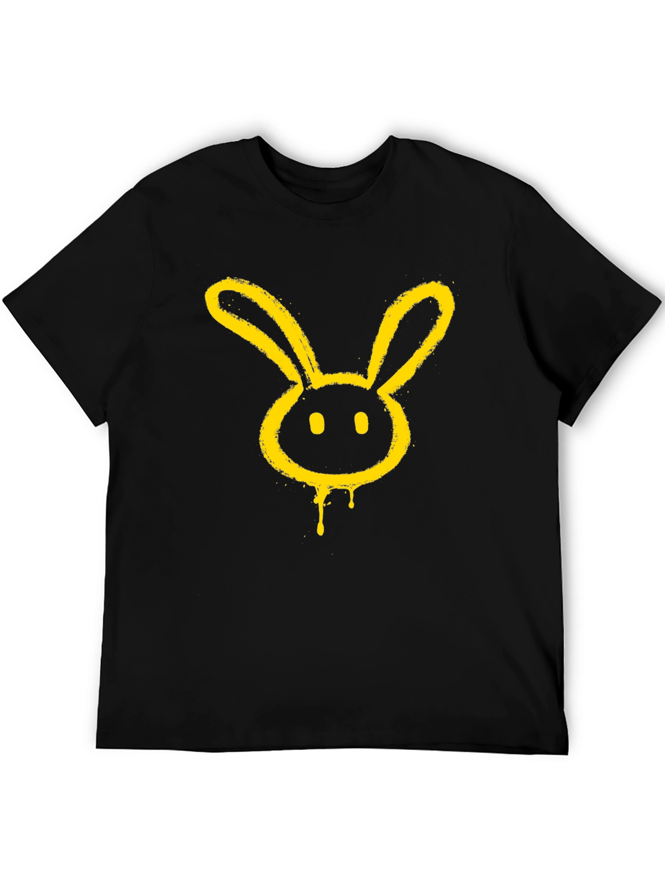 Graphic Tee - Yellow Bunny Head on Black